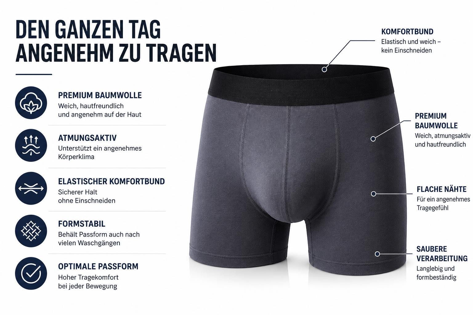 LOREZA Boxershorts 5 Herren Boxershorts Baumwolle Unterhosen Unterwäsche S-3XL (Spar-Packung, 5-St) – Bild 2 von 5