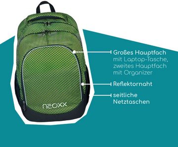 neoxx Schulrucksack Fly, All about Neon, aus recycelten PET-Flaschen