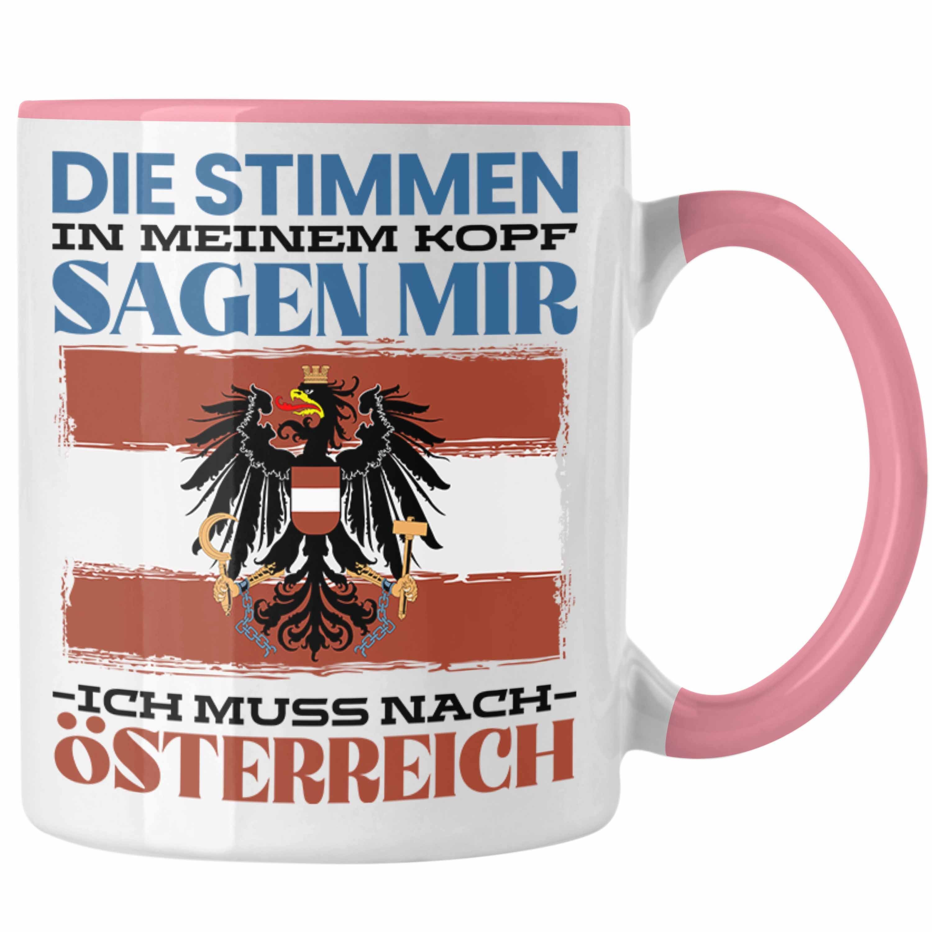 Trendation Tasse Österreich Tasse Urlaub Heimat Geschenk Spruch Österreicher Austria Ge Rosa