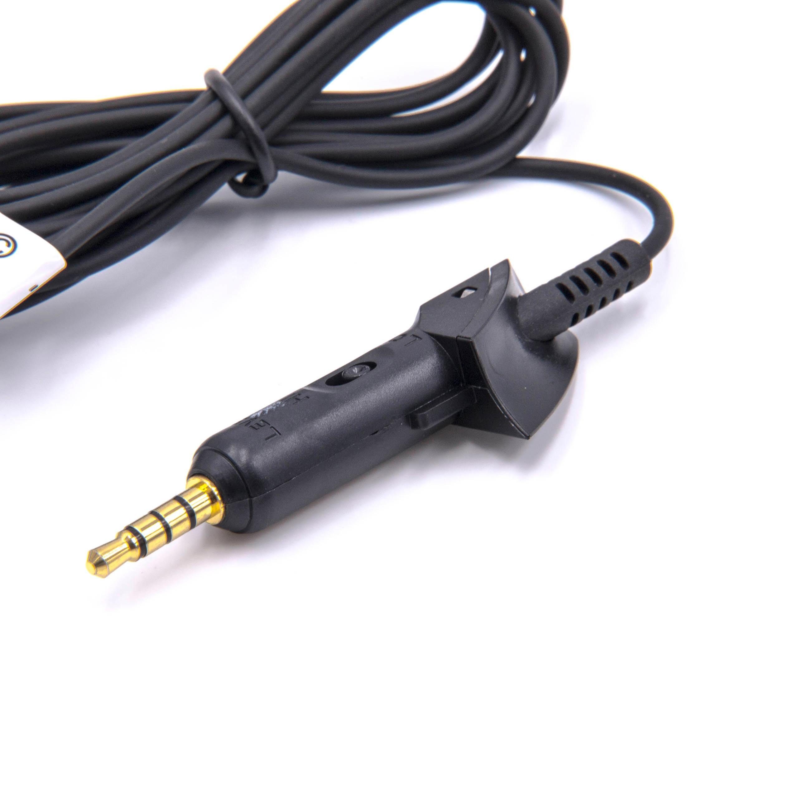 vhbw passend für Bose QuietComfort QC2, 2, QC15, 15 Kopfhörer / Mobilfunk Audio-Kabel, Inkl. Lautstärkeregler