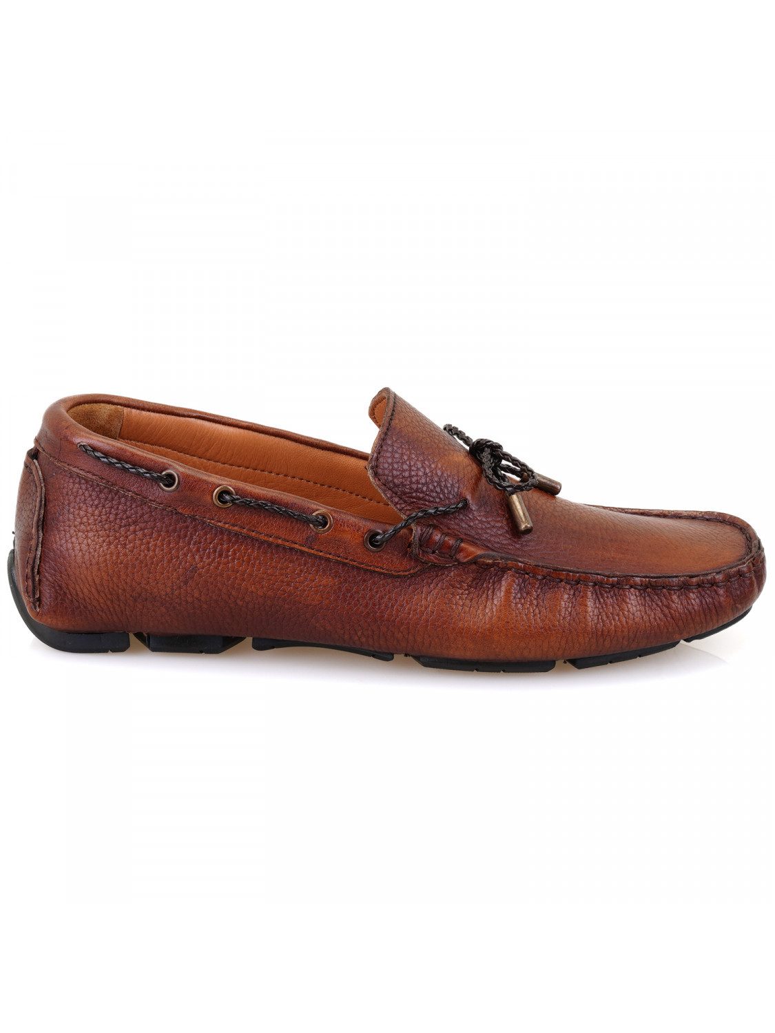 Desa Herren-Lederslipper – Ledersohle, flacher Absatz Loafer günstig online kaufen