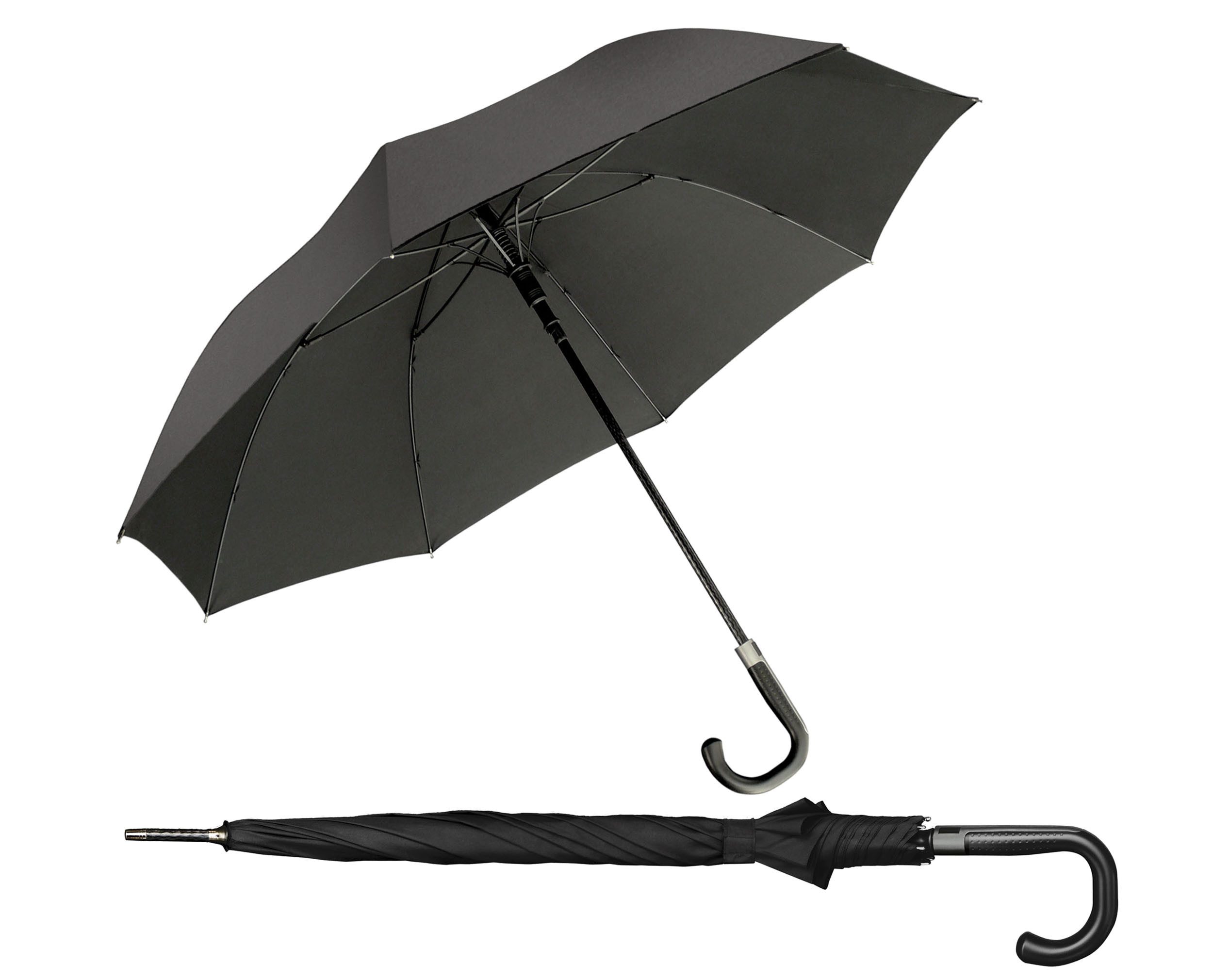 EuroSCHIRM® Stockregenschirm Automatik W330, schwarz, Regenschirm für Zwei, mit Automatik und extra großem Dach
