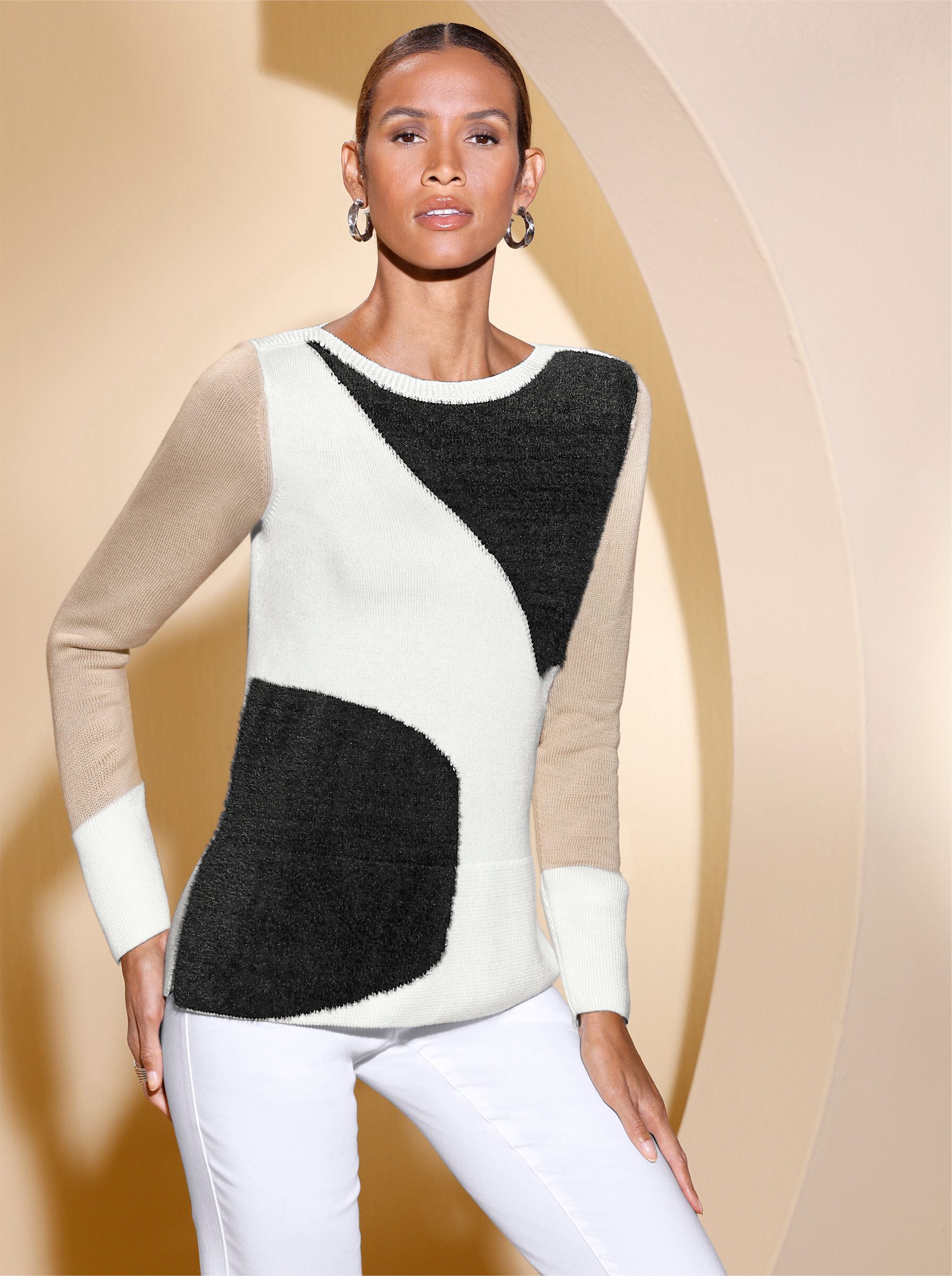 creation L Strickpullover Pullover Langarm Jersey
