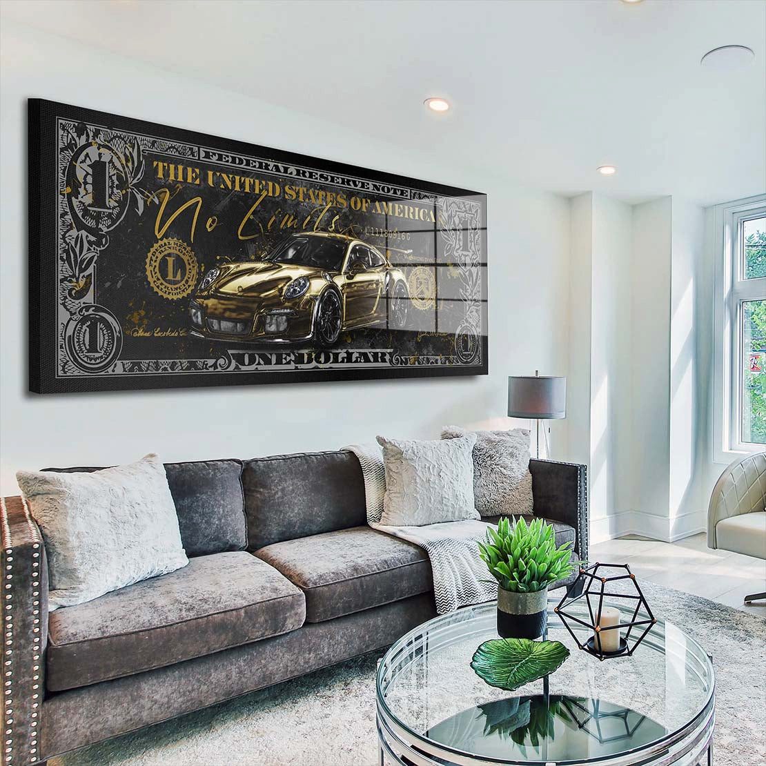 Artedinoi Acrylglasbild Porsche No Limits Acrylglas Wandbild Bild Wanddeko Wohnzimmer XL