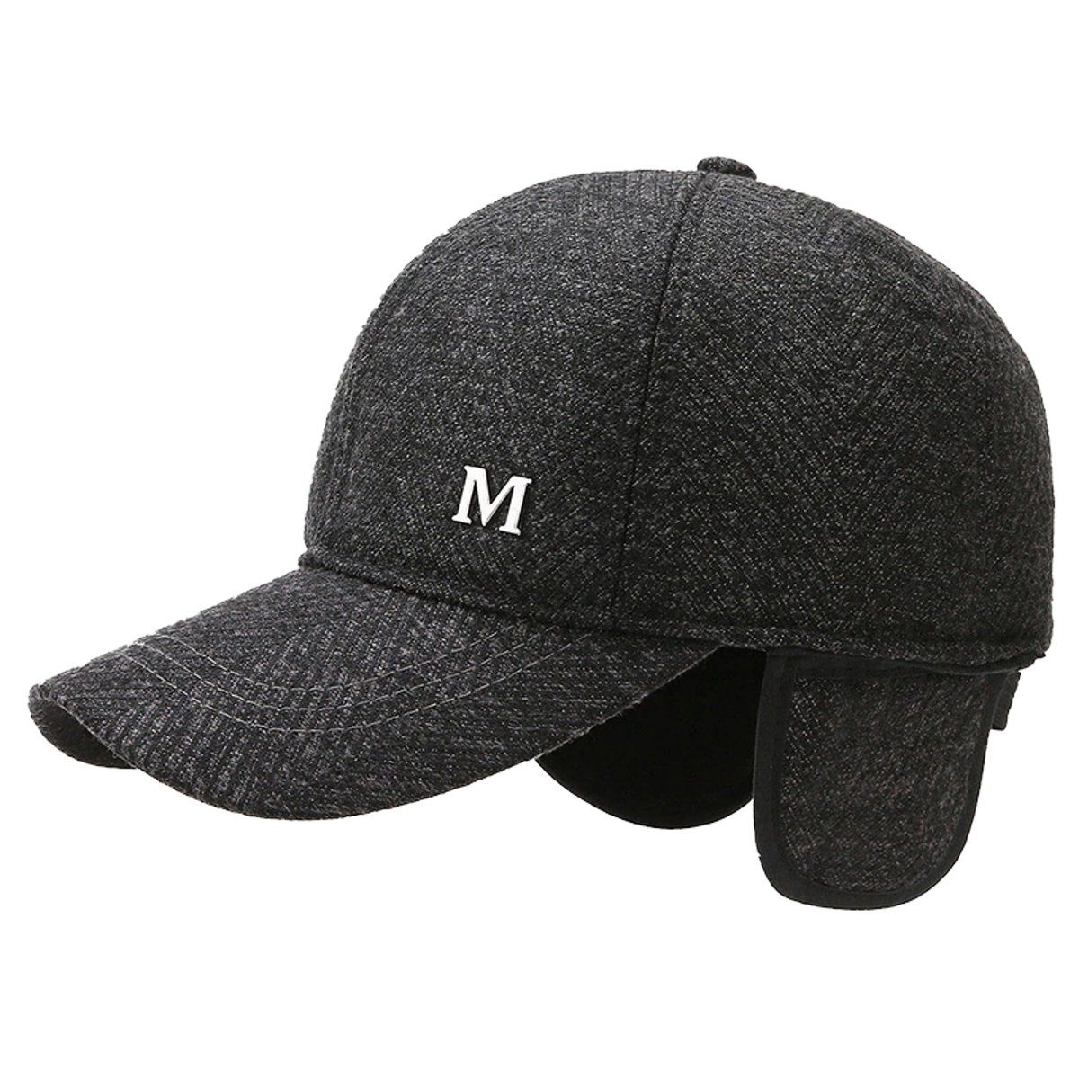 Sporty Baseball Cap Wintercap mit Ohrenklappen Winter Herren Schirmmütze Ohrenschutz Baseballcap Cap Ohrenklappen