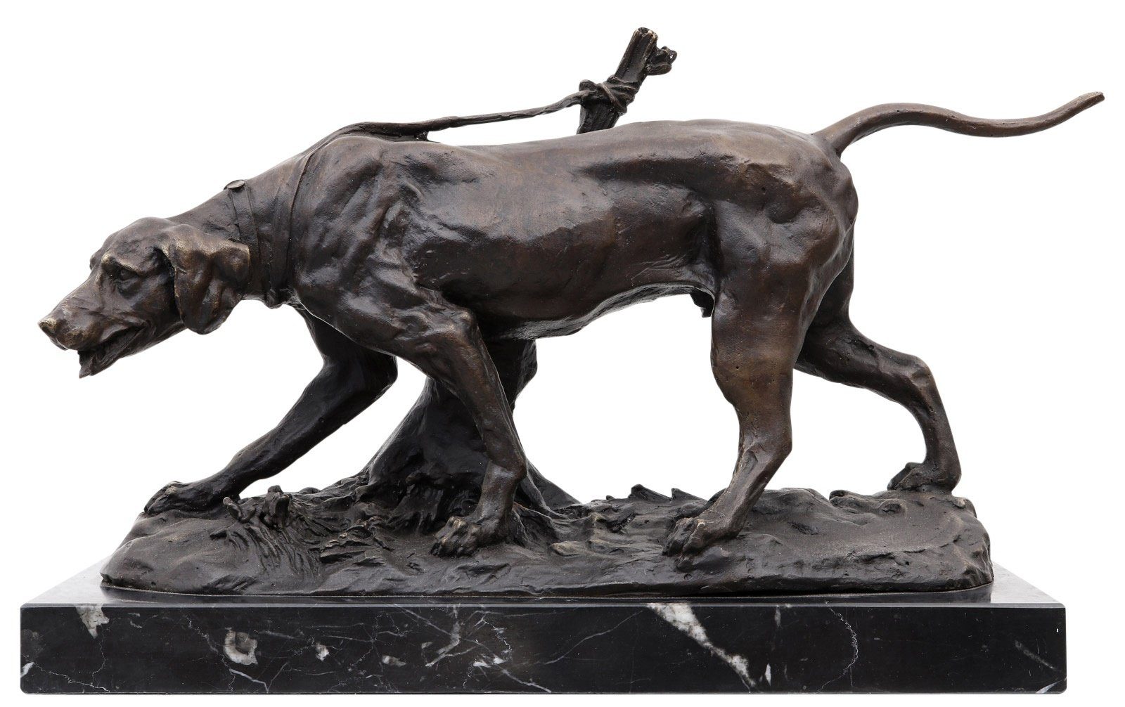 Skulptur Bronzefigur im Aubaho Statue Bronzeskulptur Bronze Hund Figur Jadhund Antik-S