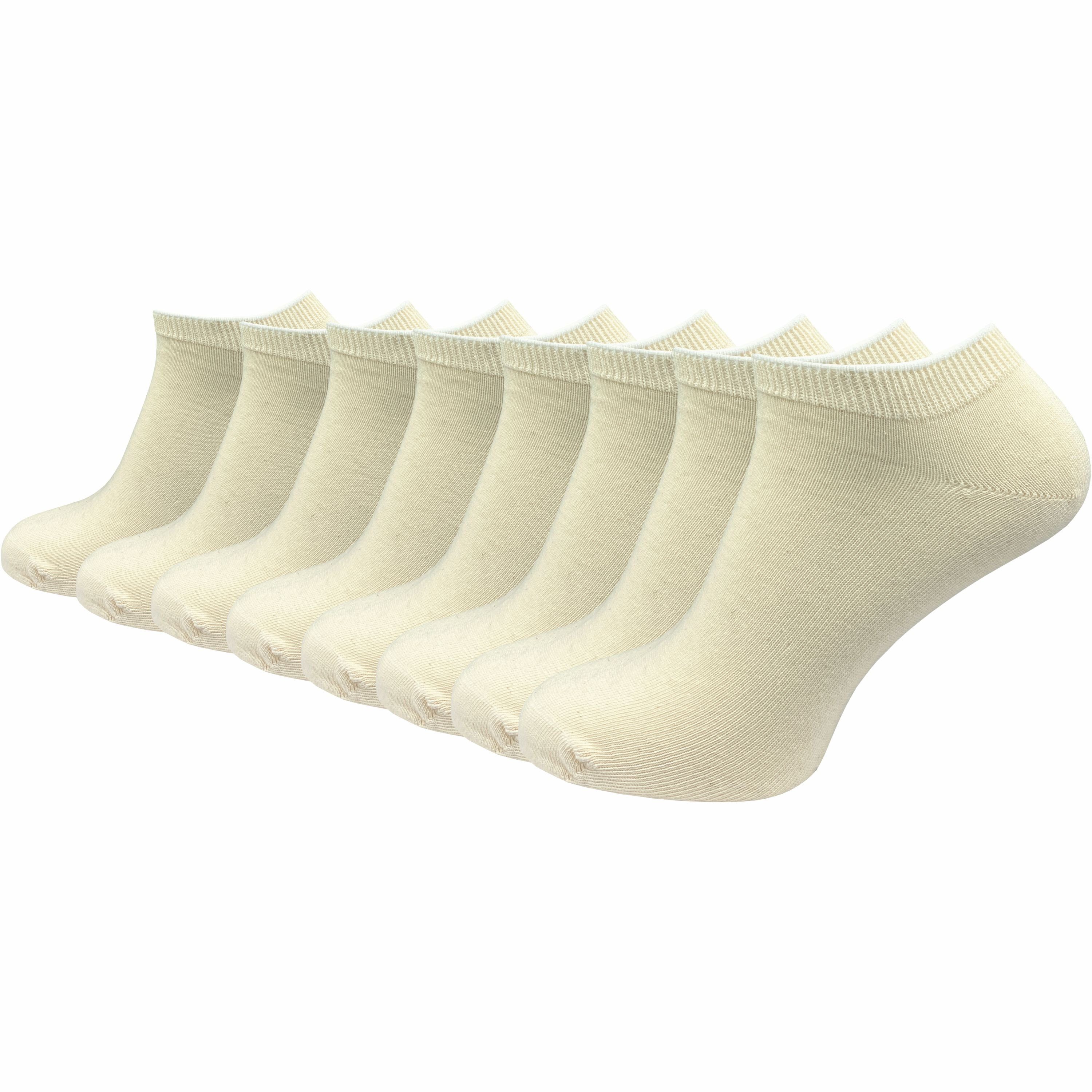 GAWILO Sneakersocken "Natur" für Damen & Herren aus 100% Baumwolle u.a. in weiß & schwarz (8 Paar) ohne drückende Naht über den Zehen - Spitze handgekettelt