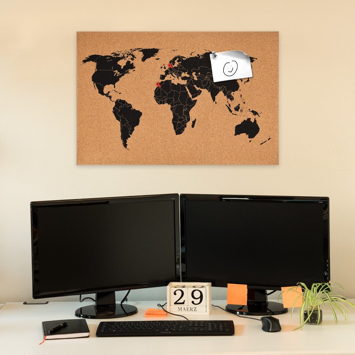 Pinnwand x - Map 40 Tafel cm - 60 Kork Navaris Memoboard Pinnwand World