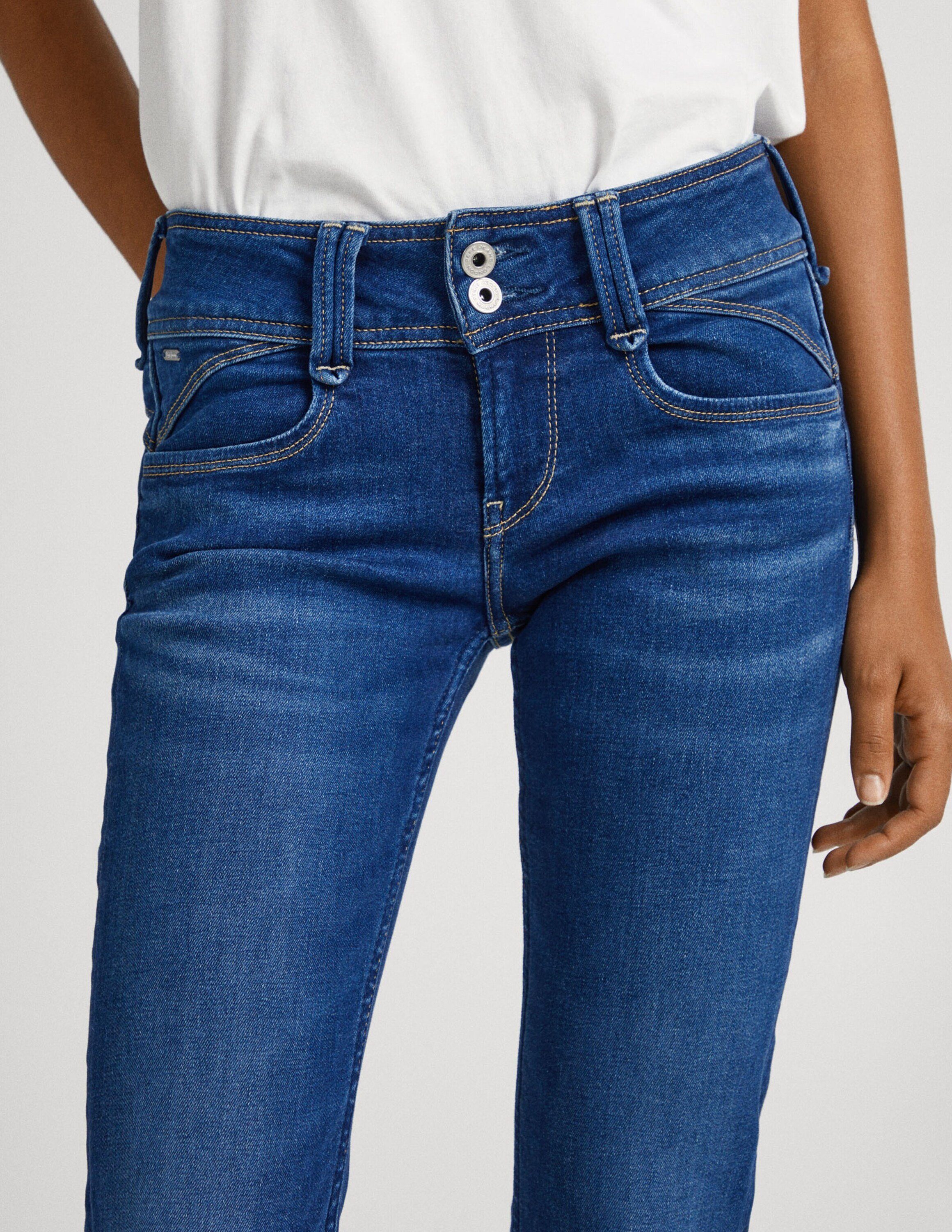 Jeans Plain/ohne (1-tlg) Details Regular-fit-Jeans GEN NEW Pepe