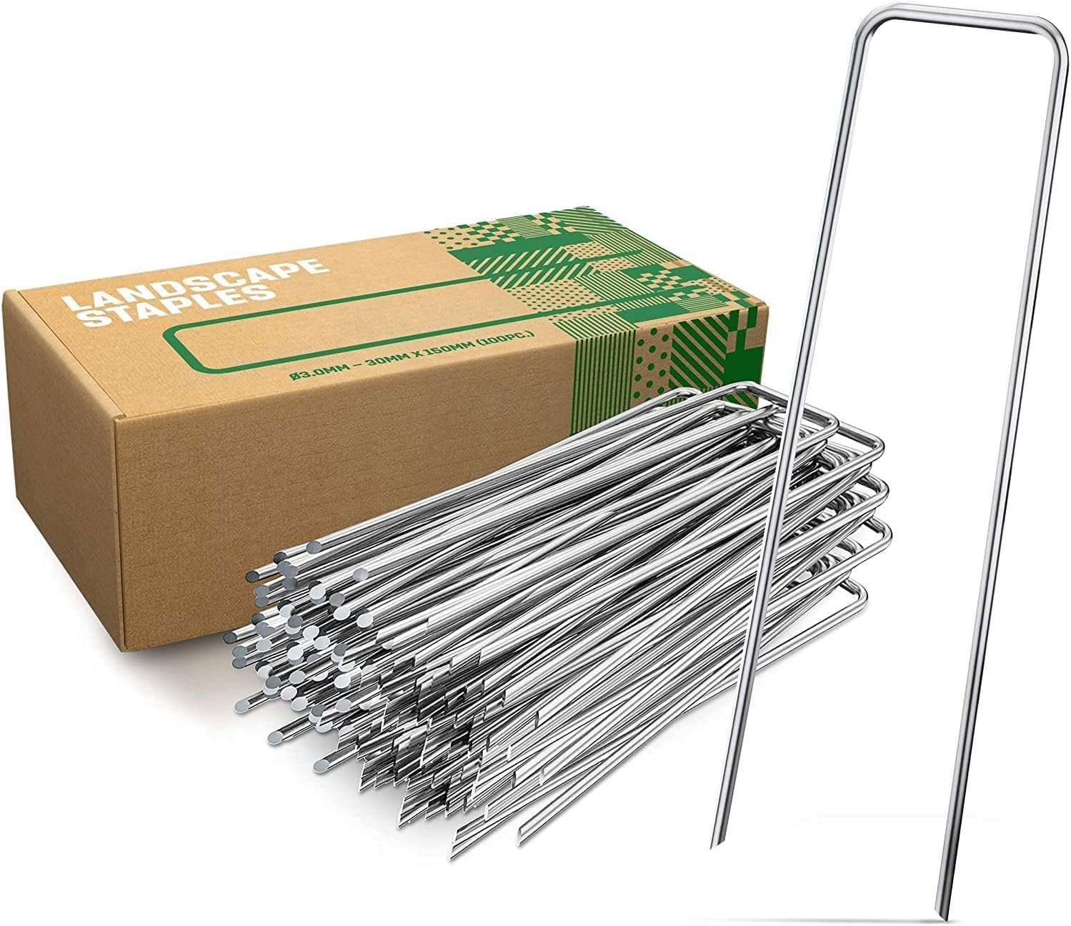 Bodenanker Erdanker Verzinkt Ø3mm - 150mm x 30mm für Unkrautvlies, Zaun, Camping