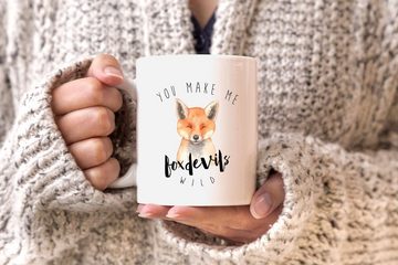 MoonWorks Tasse Kaffee-Tasse You make me fox devils wild Liebe Denglisch Spruch lustig verliebt Love Quote Freund Freundin MoonWorks®, Keramik