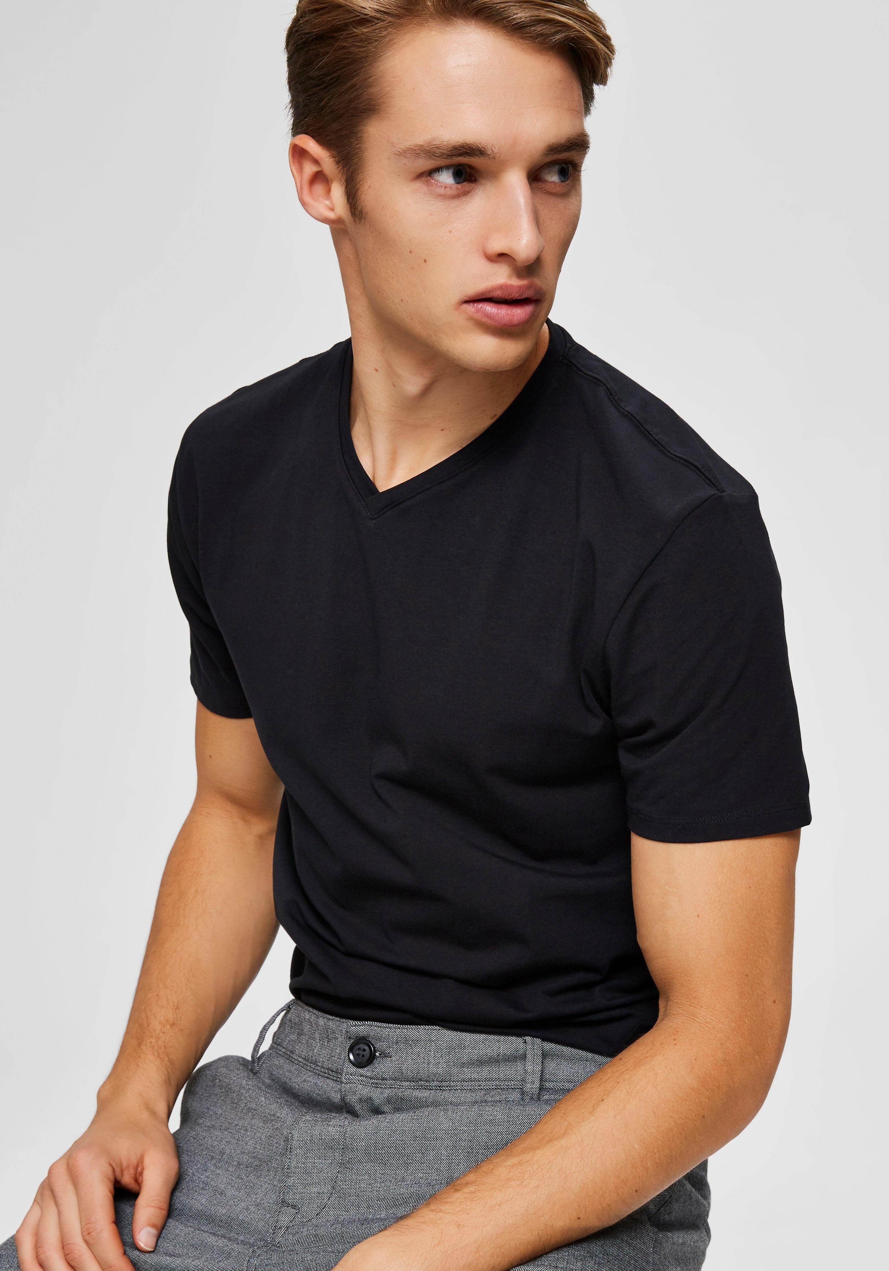 Selected V-Shirt SLHNEWPIMA SS V-NECK TEE B NOOS