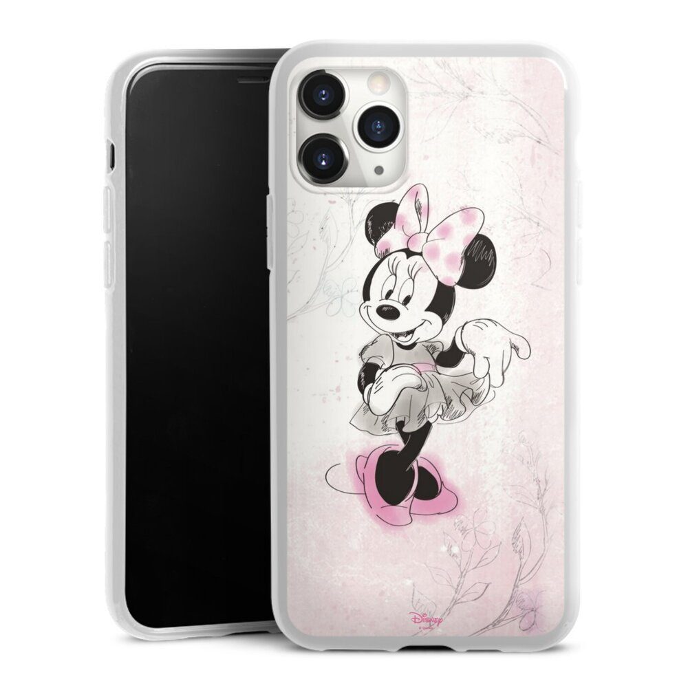 DeinDesign Handyhülle Minnie Mouse Disney Vintage Minnie Watercolor, Apple iPhone 11 Pro Max Silikon Hülle Bumper Case Handy Schutzhülle