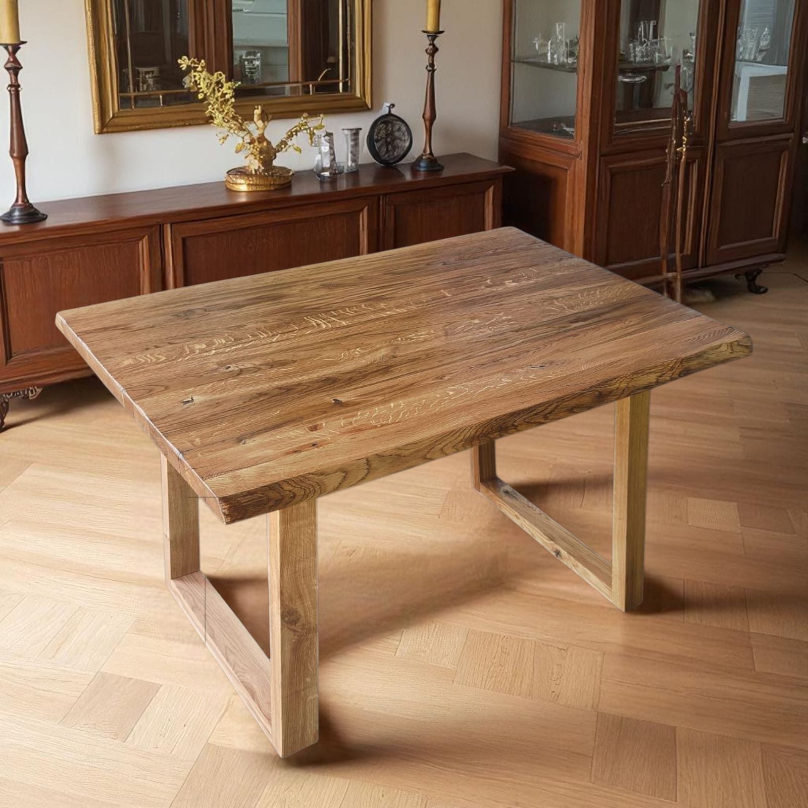 KEINerlei® Esstisch Vintage StilTisch Esstisch Massivholztisch Rustikaler mit Baumkanten