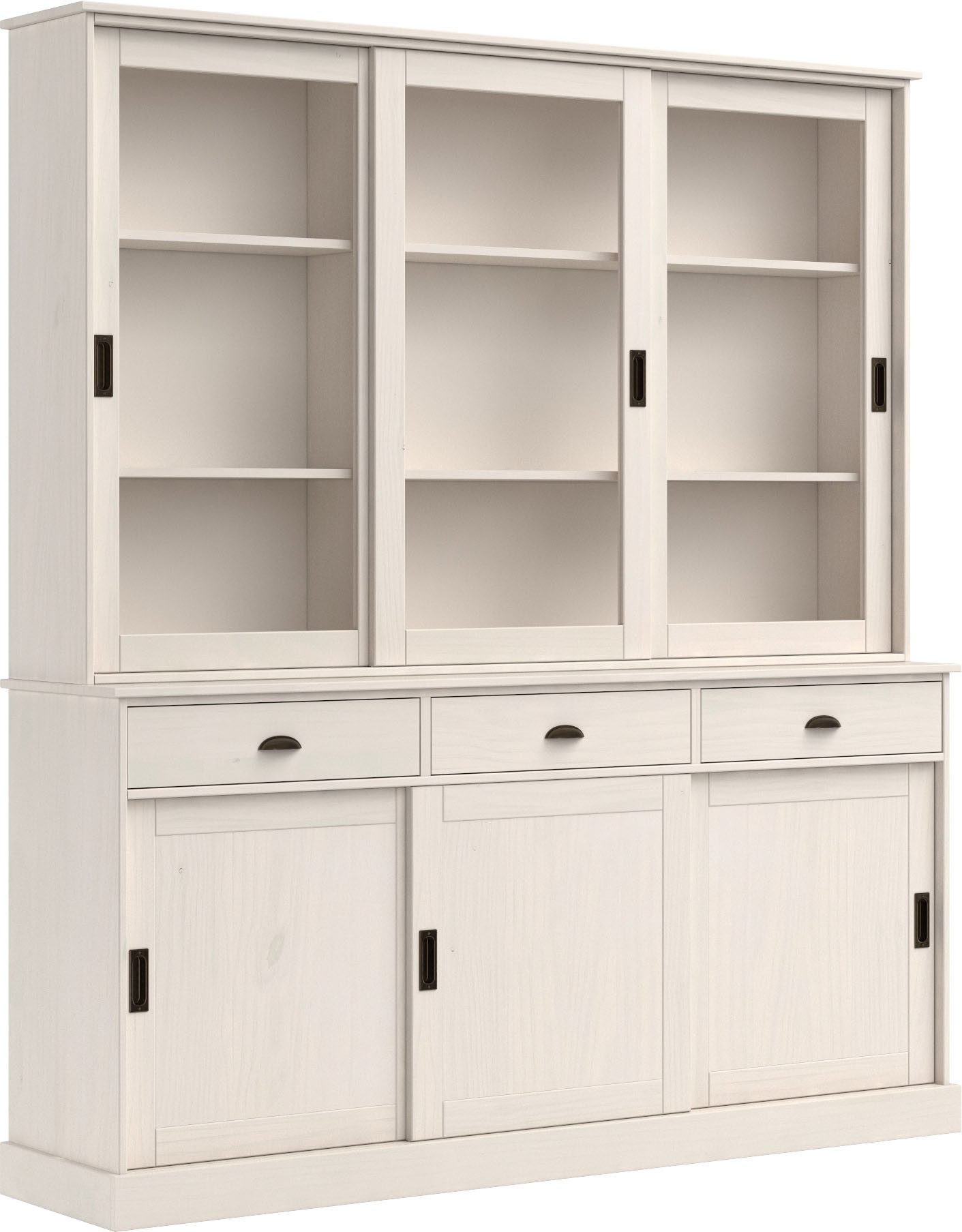 OTTO home Buffet Schröder mit 6 Schiebetüren, davon 3 mit Glaseinsatz,Br.170 cm, Kiefer massiv – Bild 2 von 5