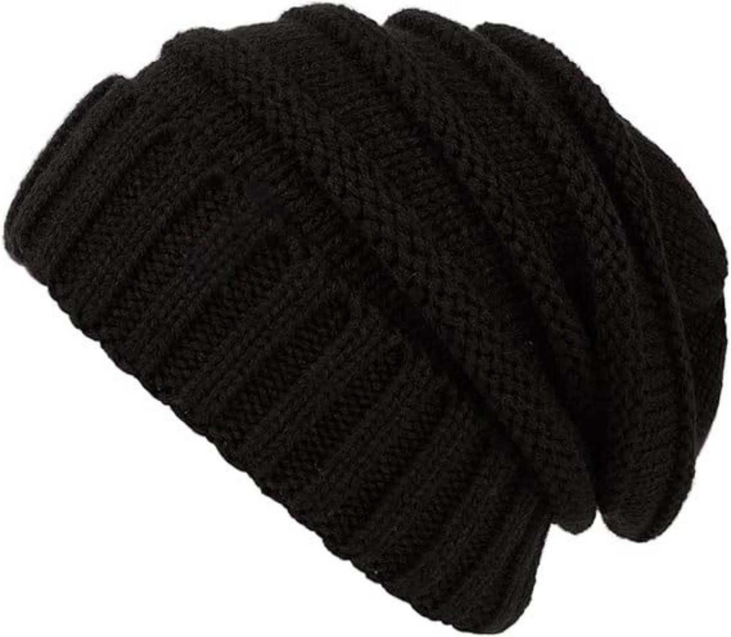 Strickmütze Damen Slouch Beanie Mütze Street Style Grobstrick Wintermützen
