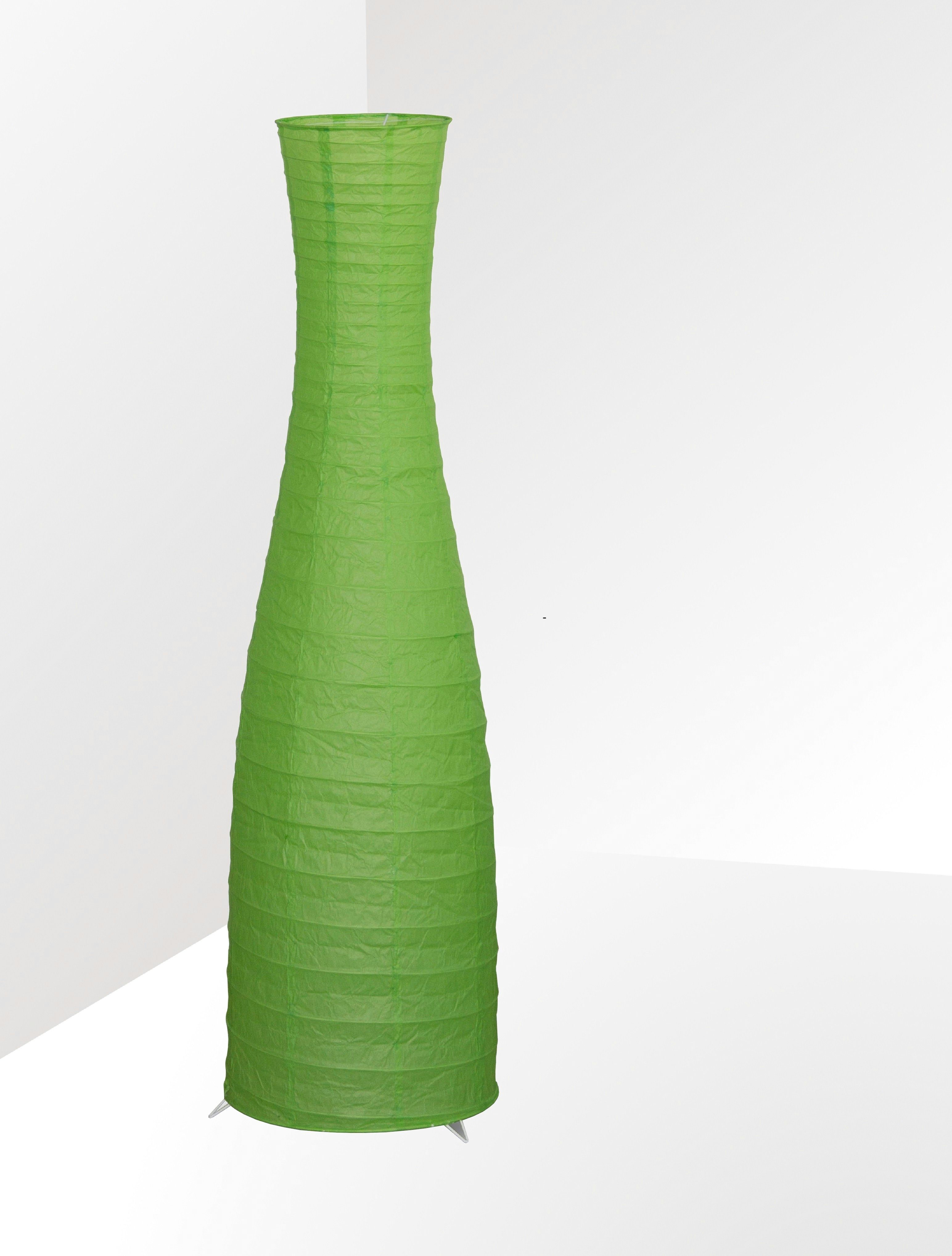 TRANGO LED Stehlampe, 1231-027L Design LED Reispapier Stehlampe *SWEDEN* Reispapierlampe *HANDMADE* Stehleuchte mit grünen Lampenschirm inkl. 2x E14 LED Leuchtmittel, Form: Rund, Höhe: 125cm, Wohnraumlampe, Standlampe