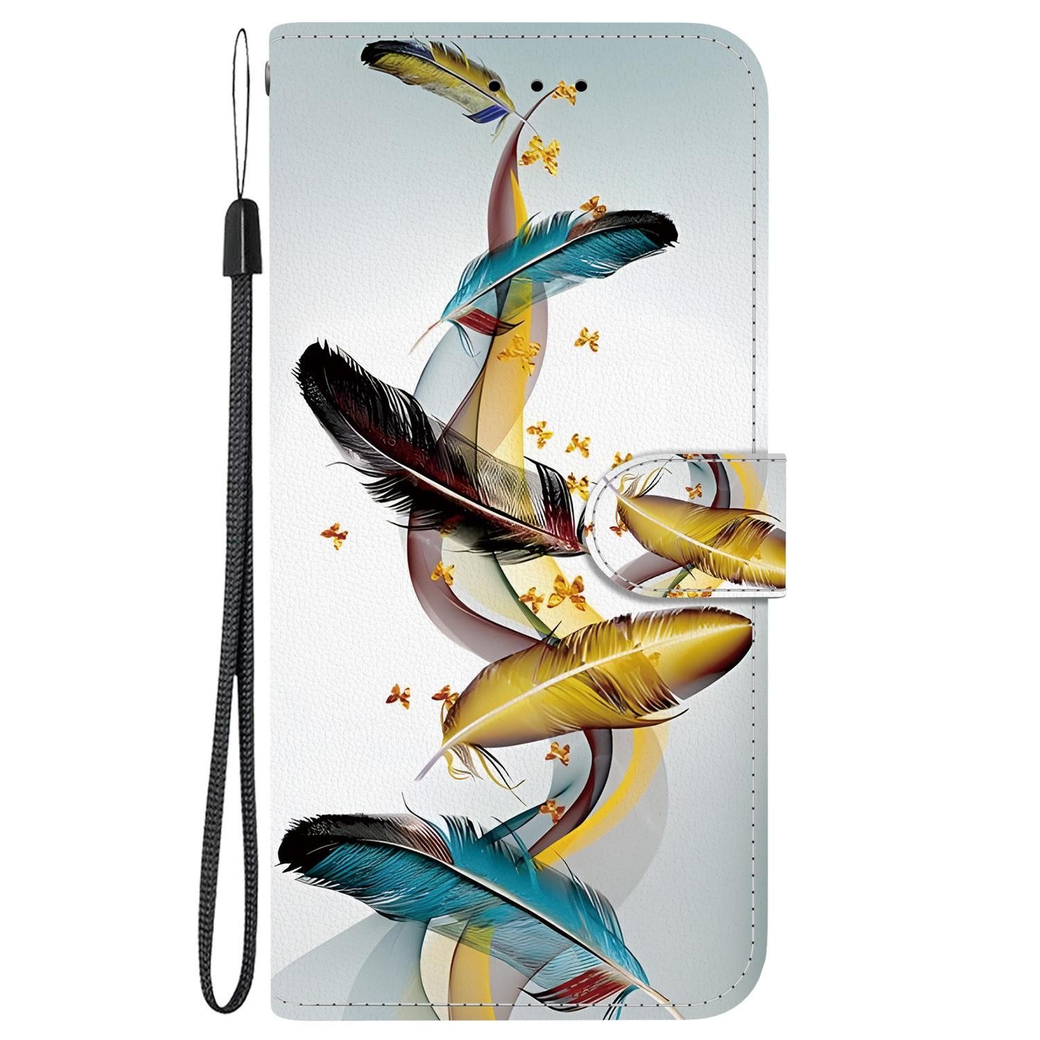 Wigento Smartphone-Hülle Für Honor Magic 7 Lite / X9c Kunstleder Book Wallet Motiv Tasche Hülle, Kunst-Leder Schutzhülle magnetischer Verschluss