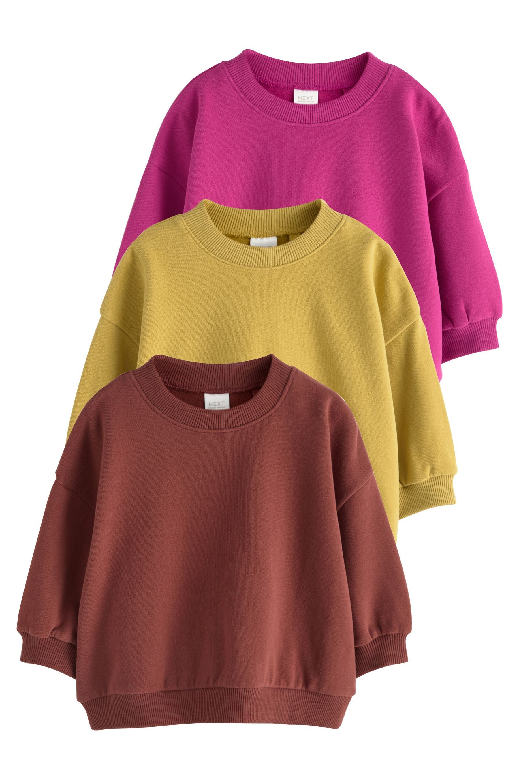Next Sweater Sweatshirts mit Rundhalsausschnitt, 3er-Pack (3-tlg)