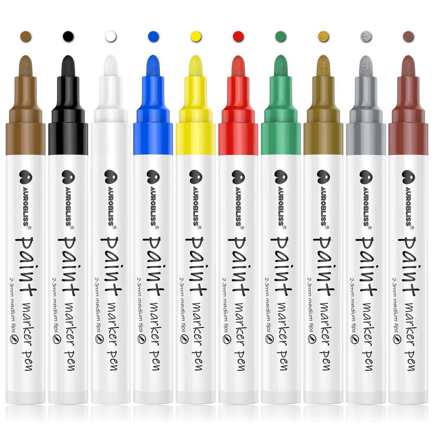 LuxusKollektion Permanentmarker Permanent Marker Bunt 10er Set Rundspitze 2-3mm