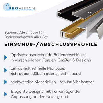 PROVISTON Abschlussprofil Aluminium, 21 x 2500 mm, Edelstahl, Einfass- & Abschlussprofile
