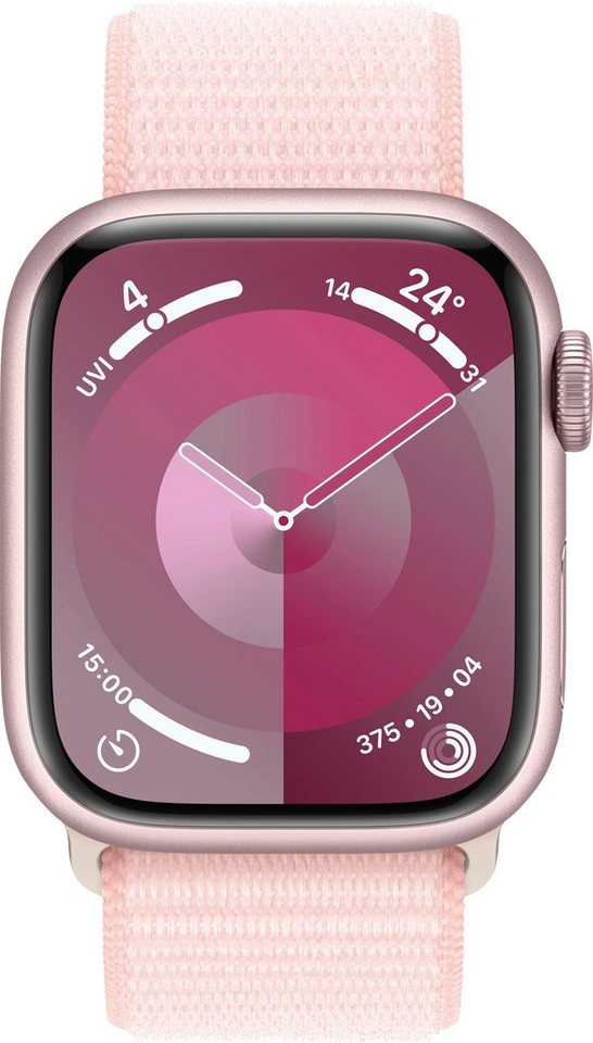 Apple Watch Series 9 GPS + Cellular 41mm Aluminium Smartwatch (4,1 cm/1,61  Zoll, Watch OS 10), Sport Loop