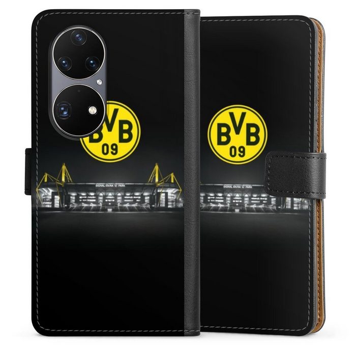 DeinDesign Handyhülle BVB Stadion Borussia Dortmund BVB Stadion Huawei P50 Pro Hülle Handy Flip Case Wallet Cover Handytasche Leder
