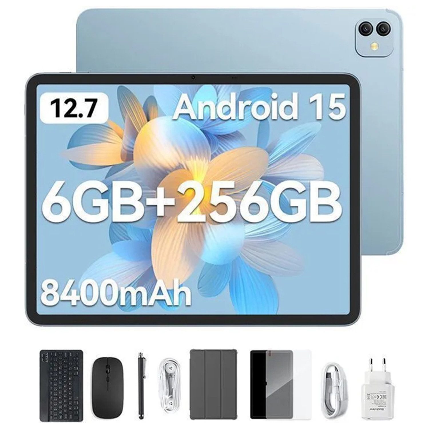 blackview LINK8 12.7" FHD Android 15 Tablet mit Tastatur Maus Hülle 8400mAh WiFi Tablet (12.7", 256 GB, 90Hz Gaming Android15,2K+FHD/8400mAh/Widevine L1/Face ID/16MP+13MP/GPS)