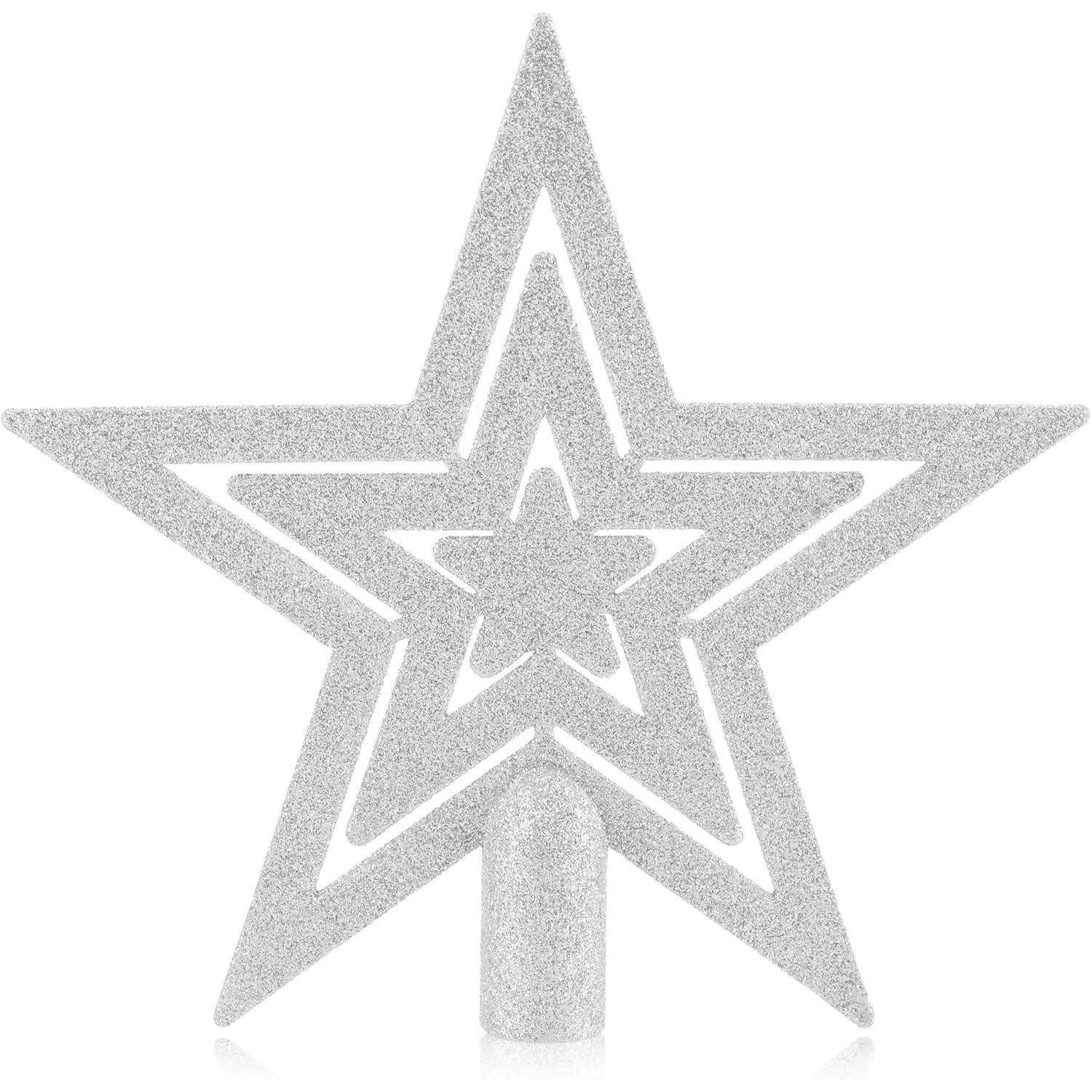 LuxusKollektion Christbaumspitze Weihnachtsbaumspitze Stern 20cm Silber