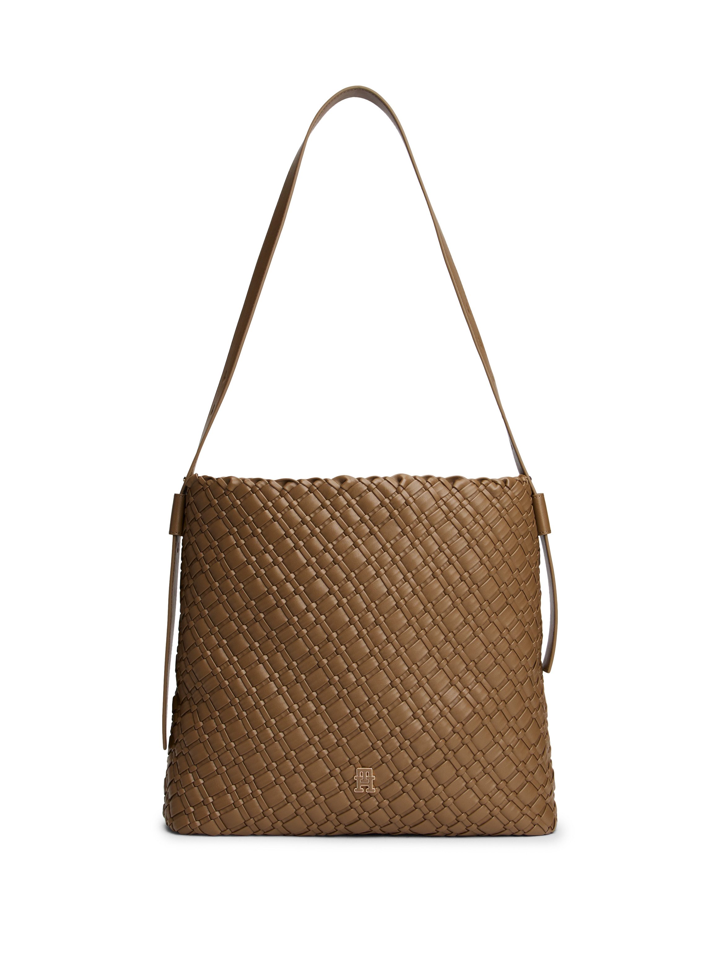 Tommy Hilfiger Tragetasche TH BRAIDED MAXI HOBO, Damen Umhängetasche, Schultertasche mit TH-Logo