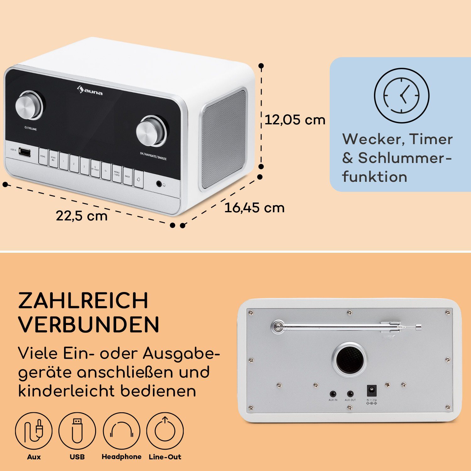 Connect Radio MKII Weiß 100 10 Auna W) (DAB+;UKW,