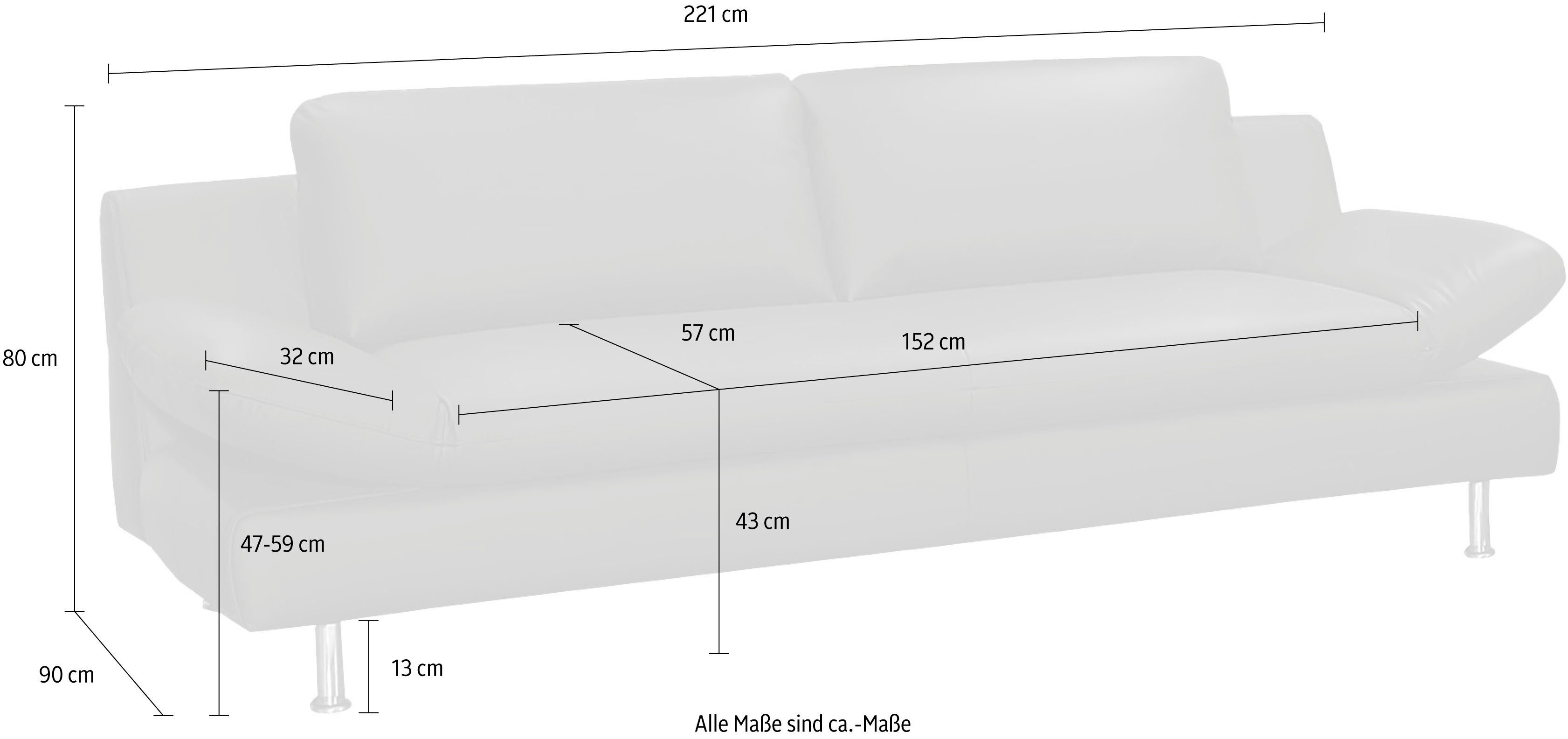 Places of Style 3-Sitzer Redding, in Naturleder