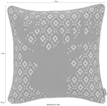 H.O.C.K. Dekokissen Harry Hirsch, im modernen Landhausstil, Wendekissenhülle mit Füllung, 1 Stück