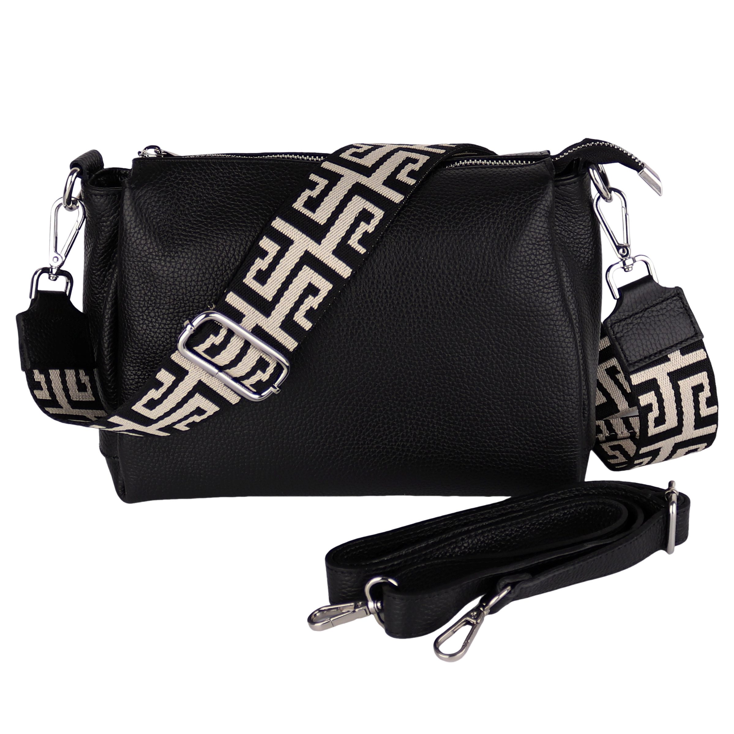 Umhängetasche Damen, Crossbody Bag, Echtleder Made in Italy