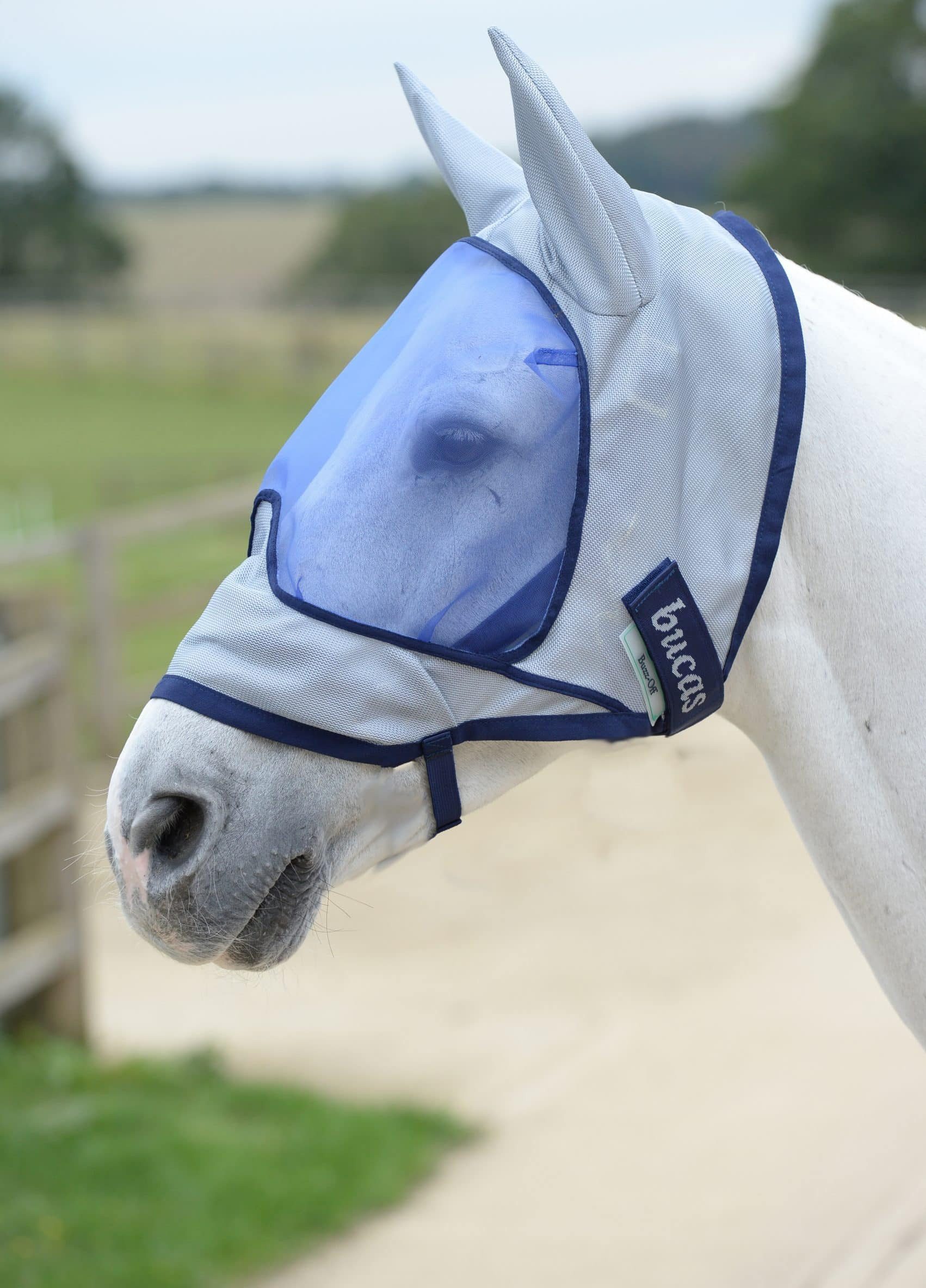 Bucas Fliegenmasken Fliegenmaske Buzz-Off Deluxe Mask & Ears in blau