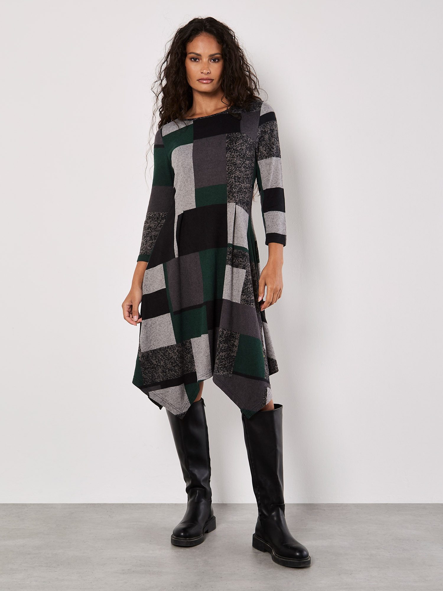 Apricot Strickkleid Farbblock-Midikleid aus Strick im Colourblock günstig online kaufen