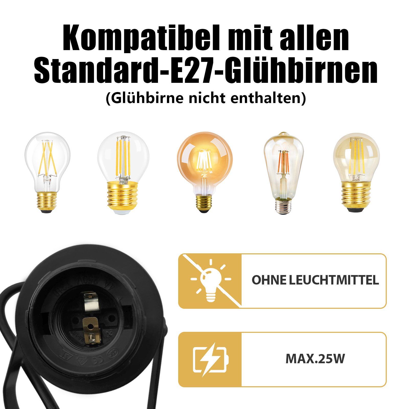 Nettlife Deckenstrahler Vintage Schwarz E27 Schwenkbar günstig online kaufen