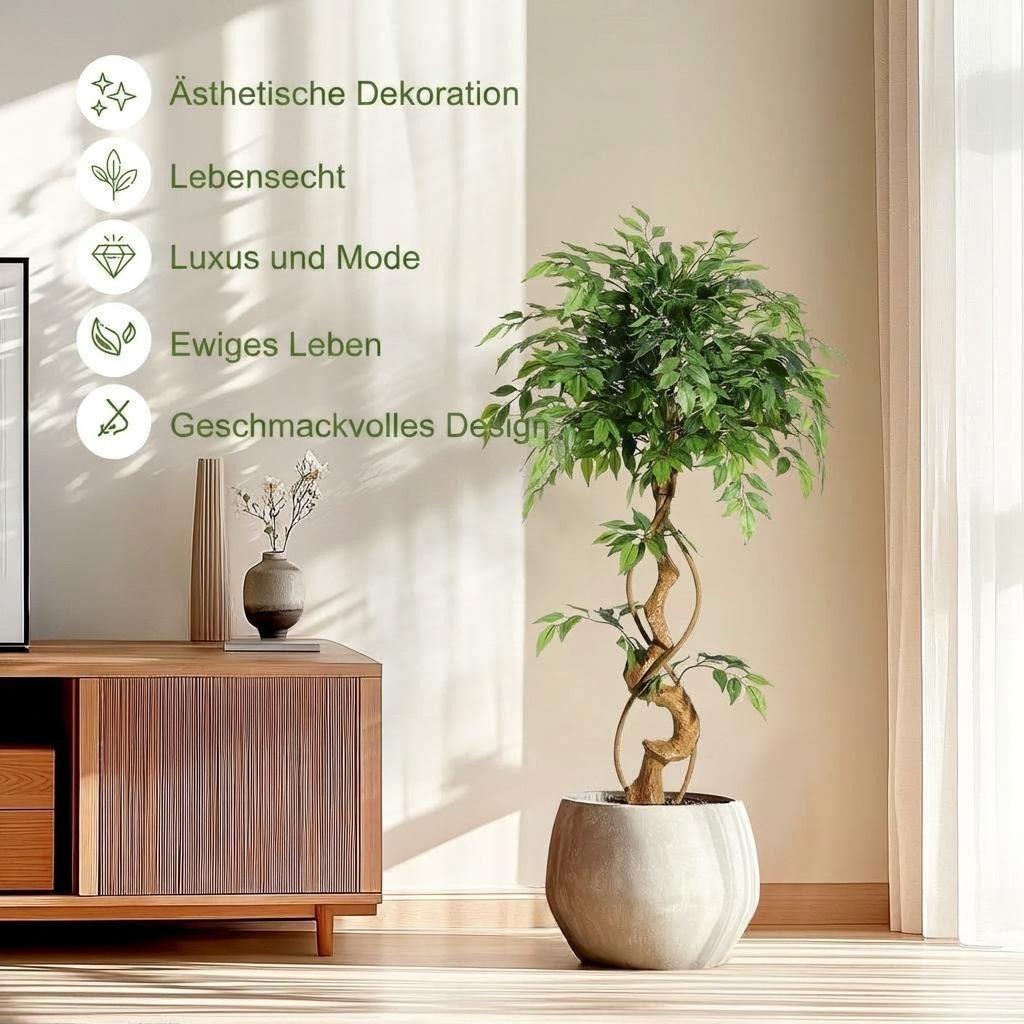 Kunstbaum 1.2/1.5/1.8m große künstliche Ficus-Bäume, künstliche Pflanzen, GarveeMore, Höhe 120 cm
