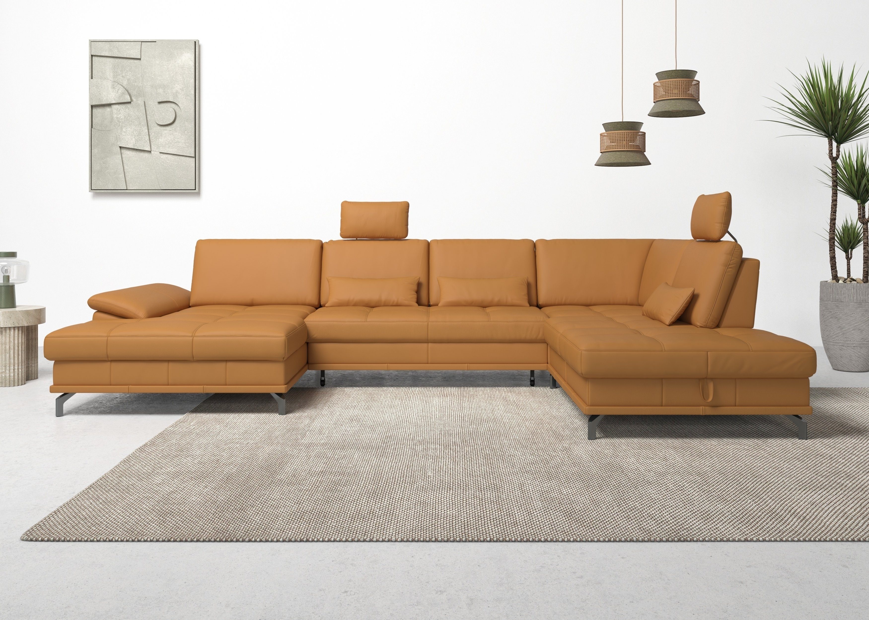 Places of Style Wohnlandschaft "Costello U-Form, mit Sitztiefenverstellung, günstig online kaufen