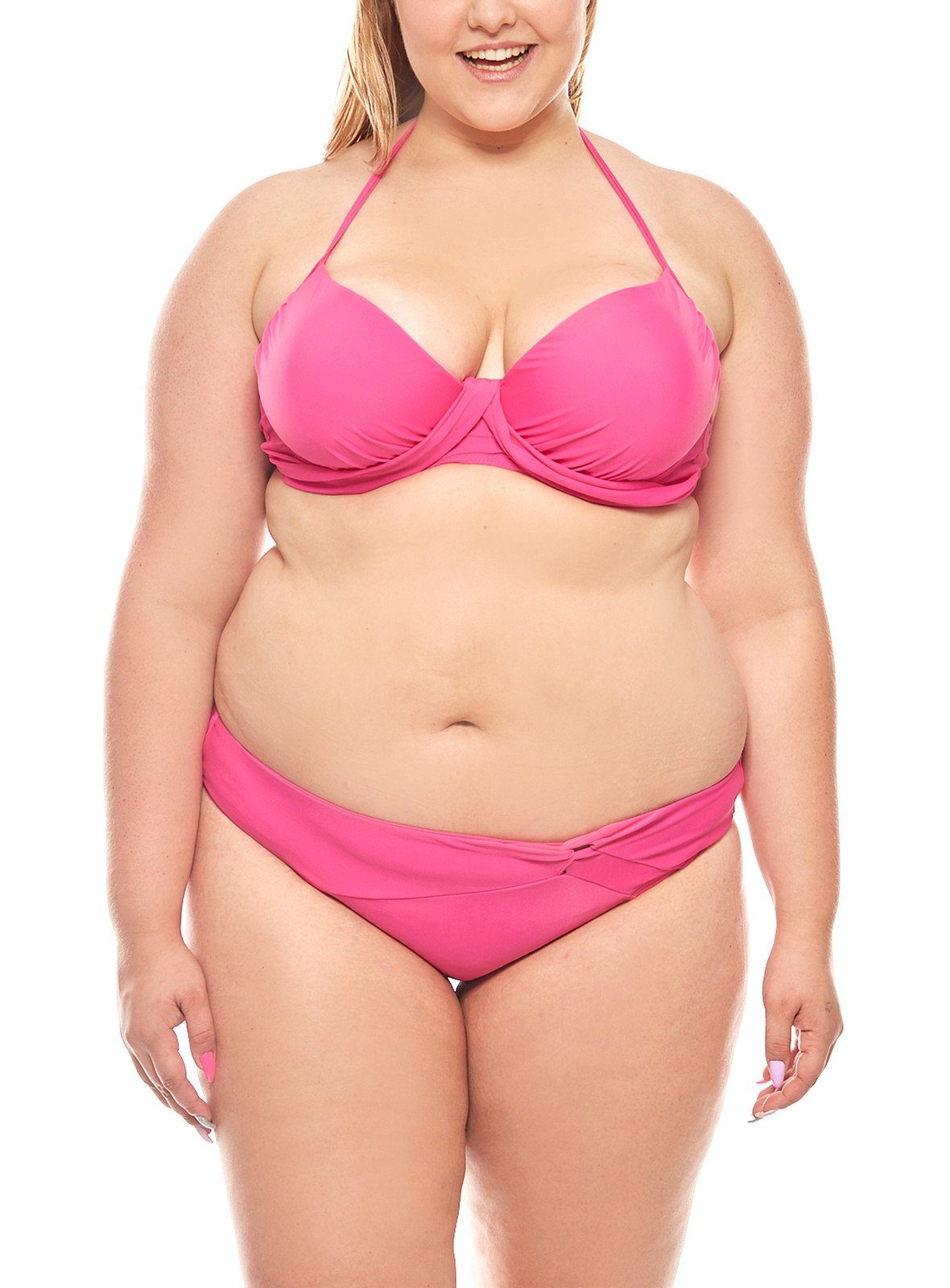 Heine Bügel-Bikini heine ausgefallene Bademode Bademode Push-Up Neckholder  Bikini große Oberweite D-Cup Pink