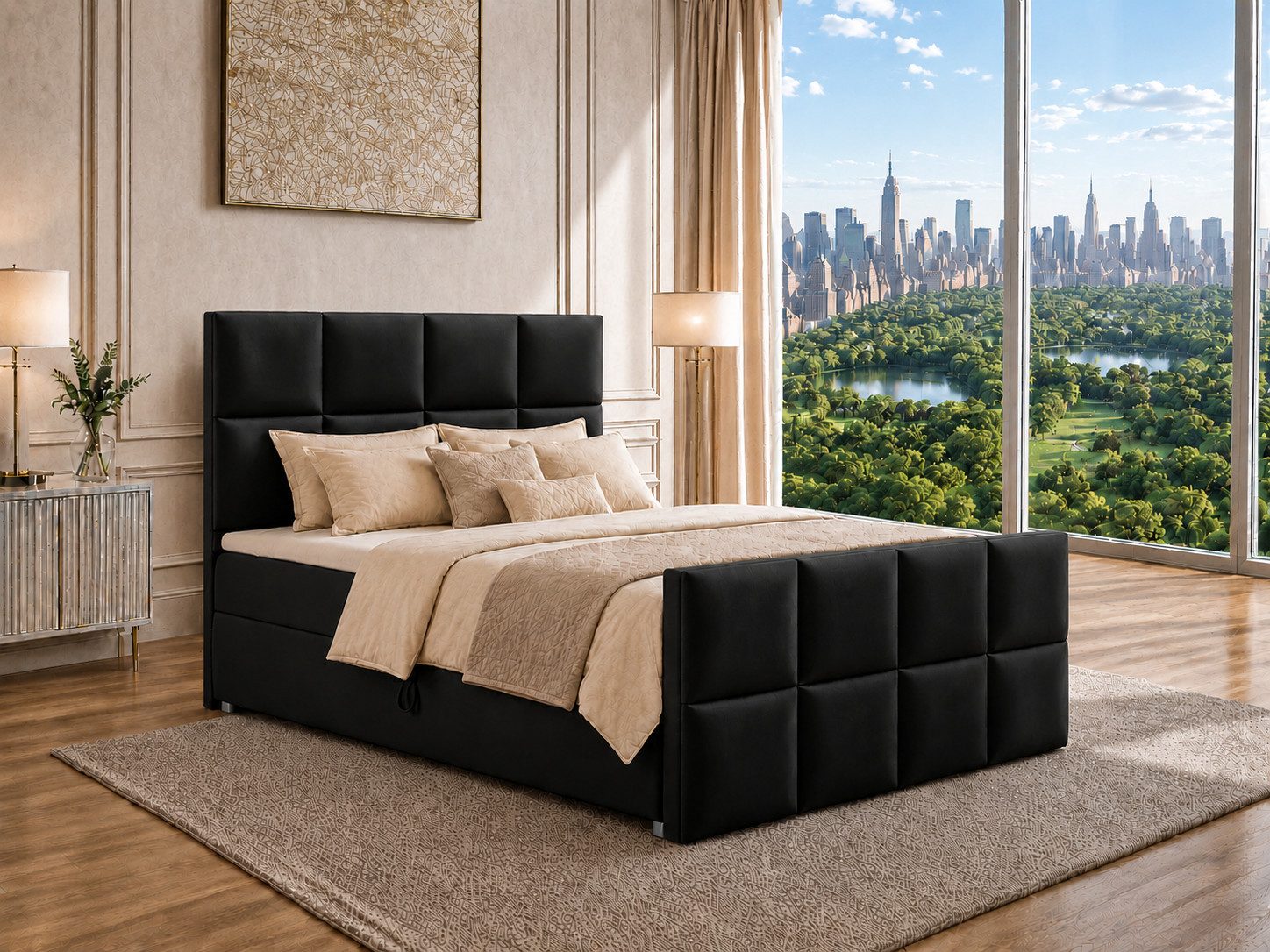 Best for Home Boxspringbett Trinity K-1 LUX – Modern Boxspringbett mit Stauraum & Komfort (140x200 160x200 180x200 200x200 cm), Verschiedene Liefermöglichkeiten, TOP Preis-Leistungs-Verhältnis