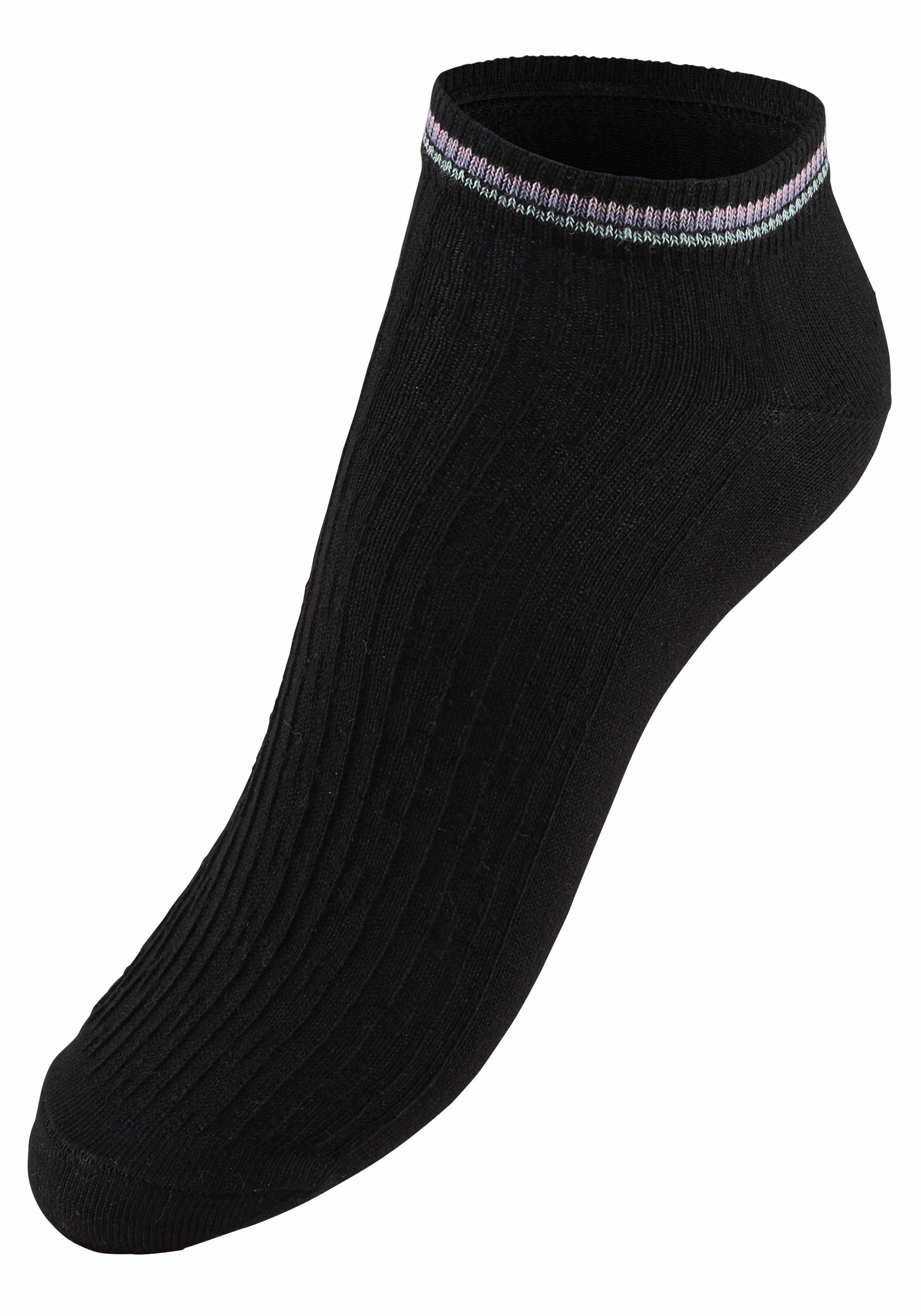 Bench. Sneakersocken (Packung, 5-Paar) gestreift und gepunktet