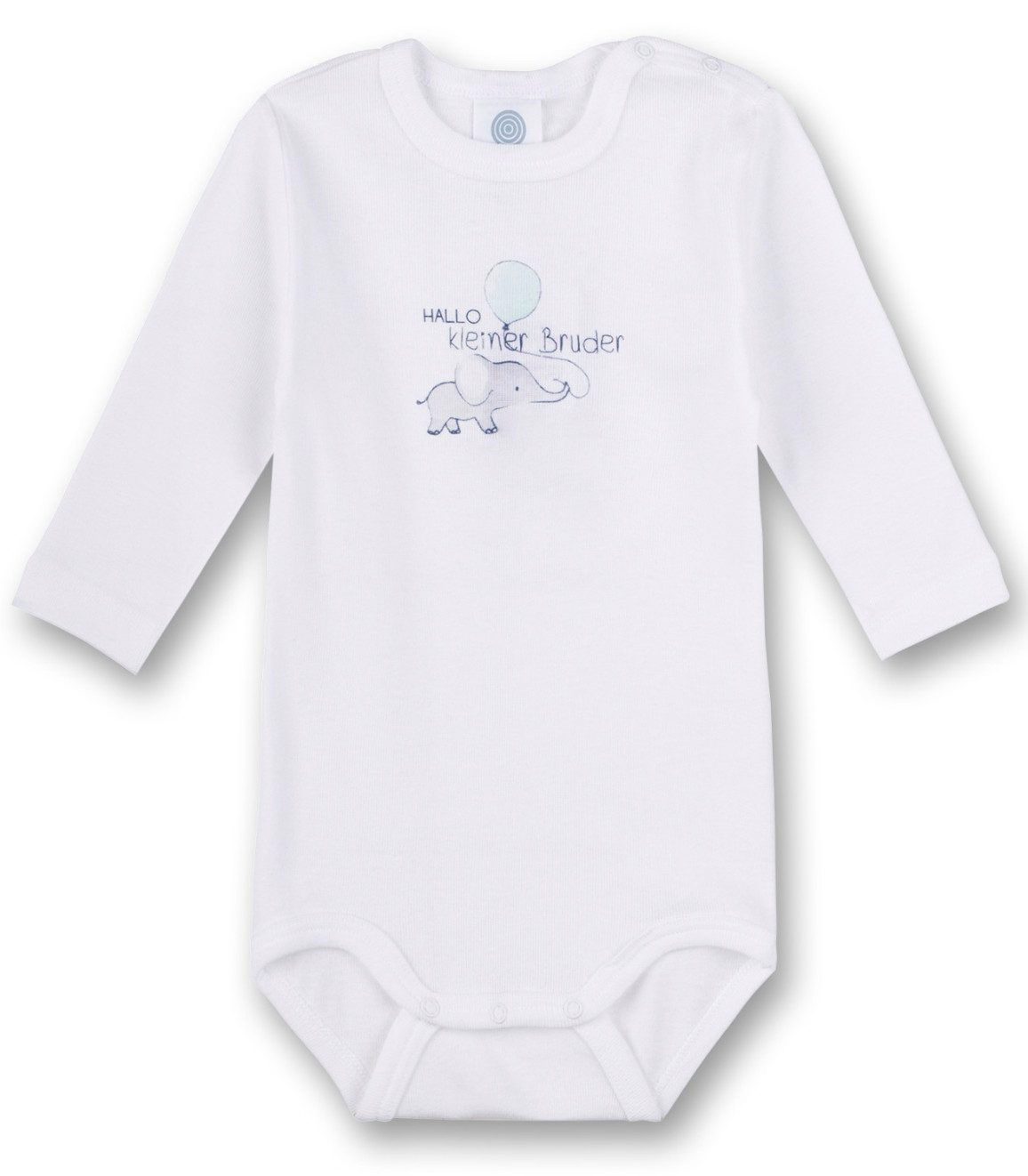 Sanetta Langarmbody Baby Body Langarm Baumwolle Print Hallo Kleiner Bruder