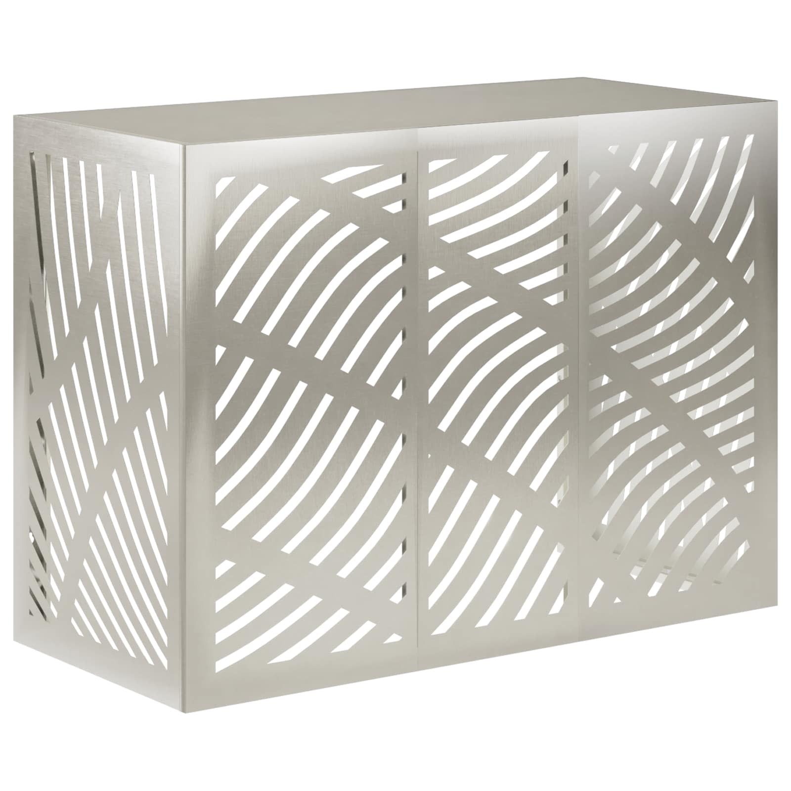 vidaXL Klimaanlagen-Verkleidung Klimaanlagenabdeckung Silber 110 x 50 x 80 cm Edelstahl