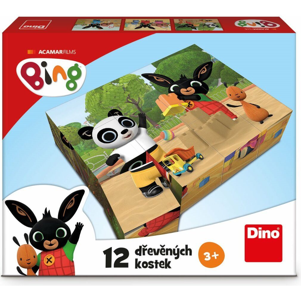 Dino Bikes Puzzle DINO Bing Bilderwürfel, 12 Würfel, Puzzleteile