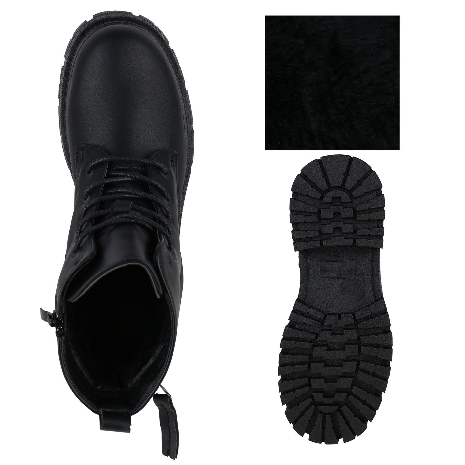 VAN HILL 841488 Schnürstiefelette Damen Leicht Gefütterte Schnürstiefeletten Stiefeletten