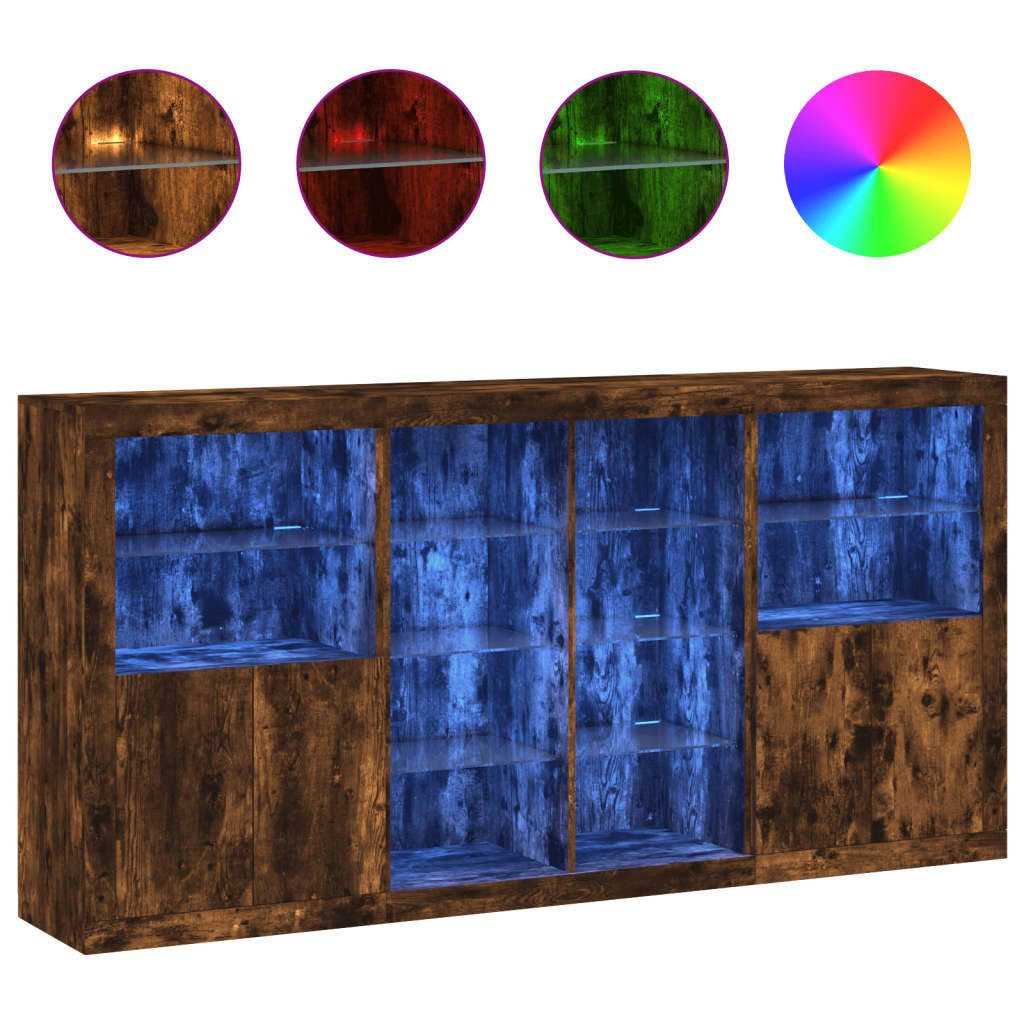 vidaXL Sideboard Sideboard mit LED-Leuchten Räuchereiche günstig online kaufen