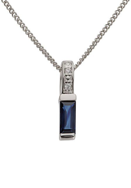 Firetti Kettenanhänger Schmuck Geschenk Gold 333 Halsschmuck Anhänger für Halskette Saphir, mit Saphir - mit Brillanten