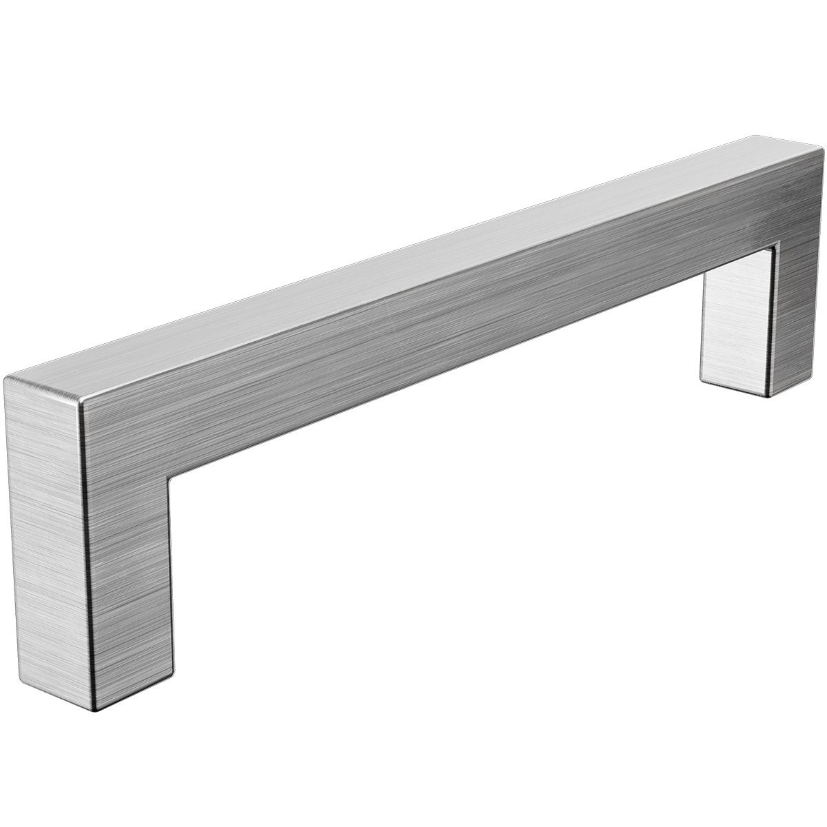 MS Beschläge Möbelgriff Griff für Schrank & Schublade Edelstahlgriff eckig, Moderner Küchengriff 128mm Lochabstand