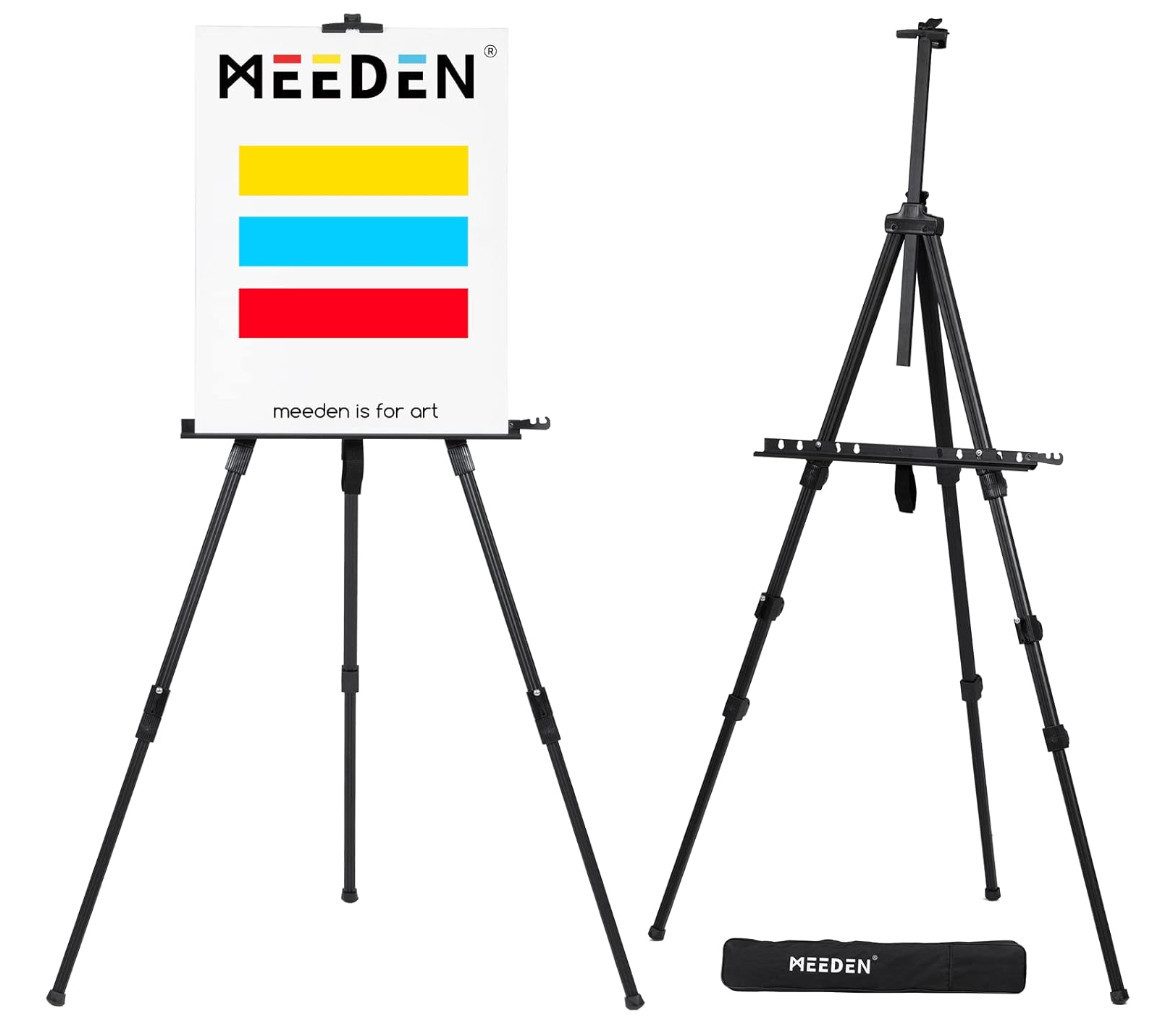 TSE Staffelei MEEDEN Aluminium Staffelei 175cm Schwarz klappbar mit Tasche